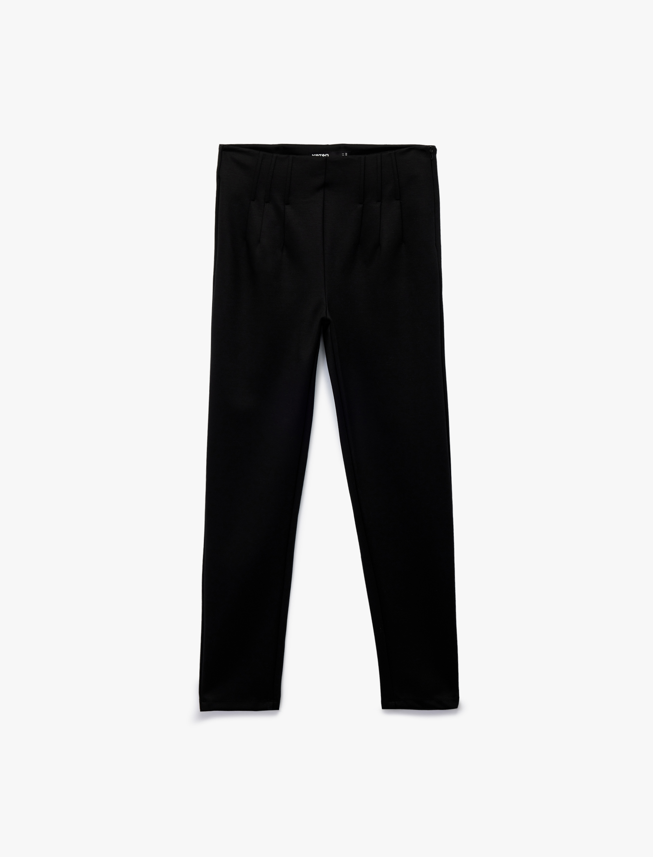   Dar Kalıp Yüksek Bel Nervürlü Tayt Pantolon