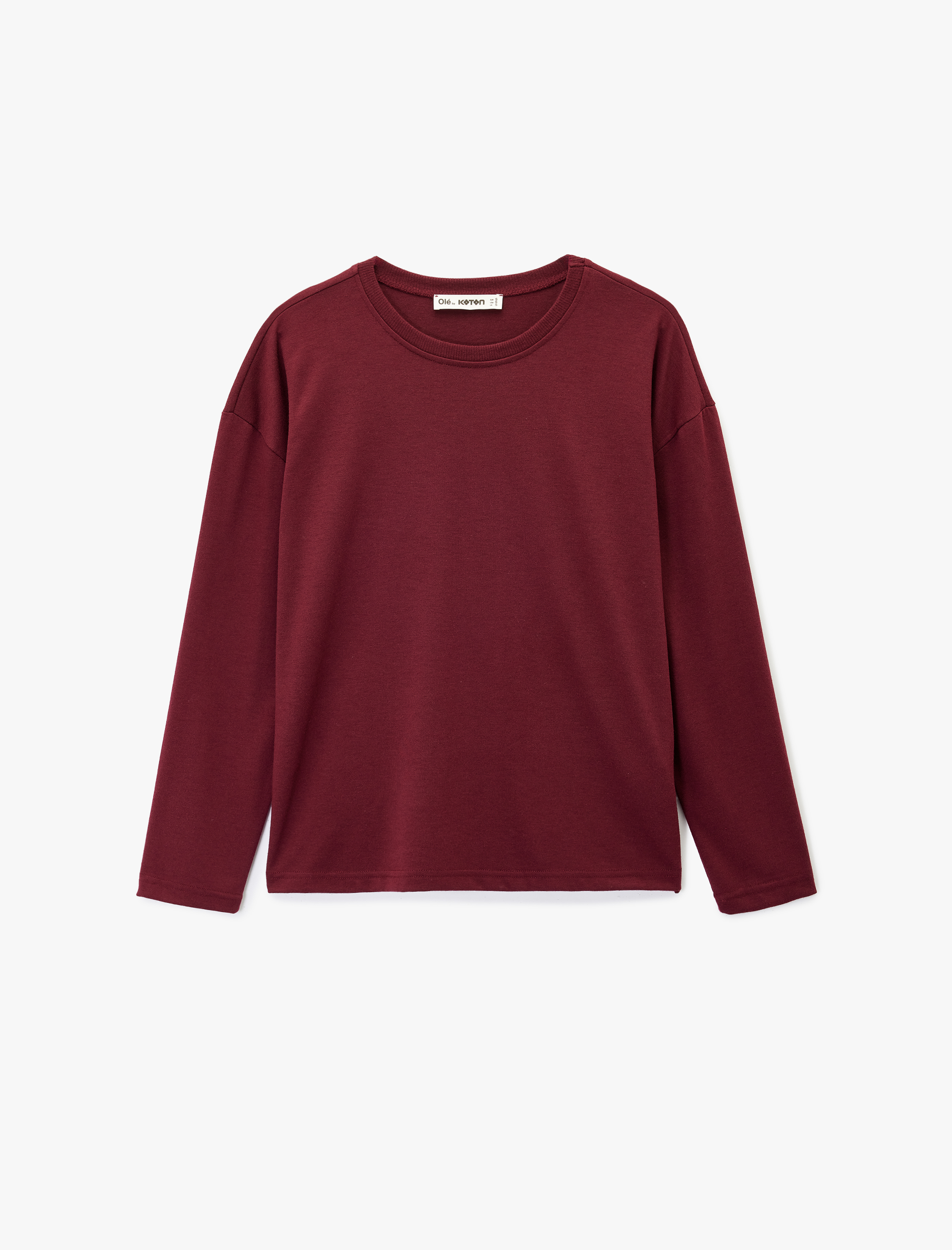   Uzun Kollu Bisiklet Yaka Çizgili Tişört