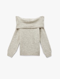 Madonna Yaka Omzu Açık Triko Kazak