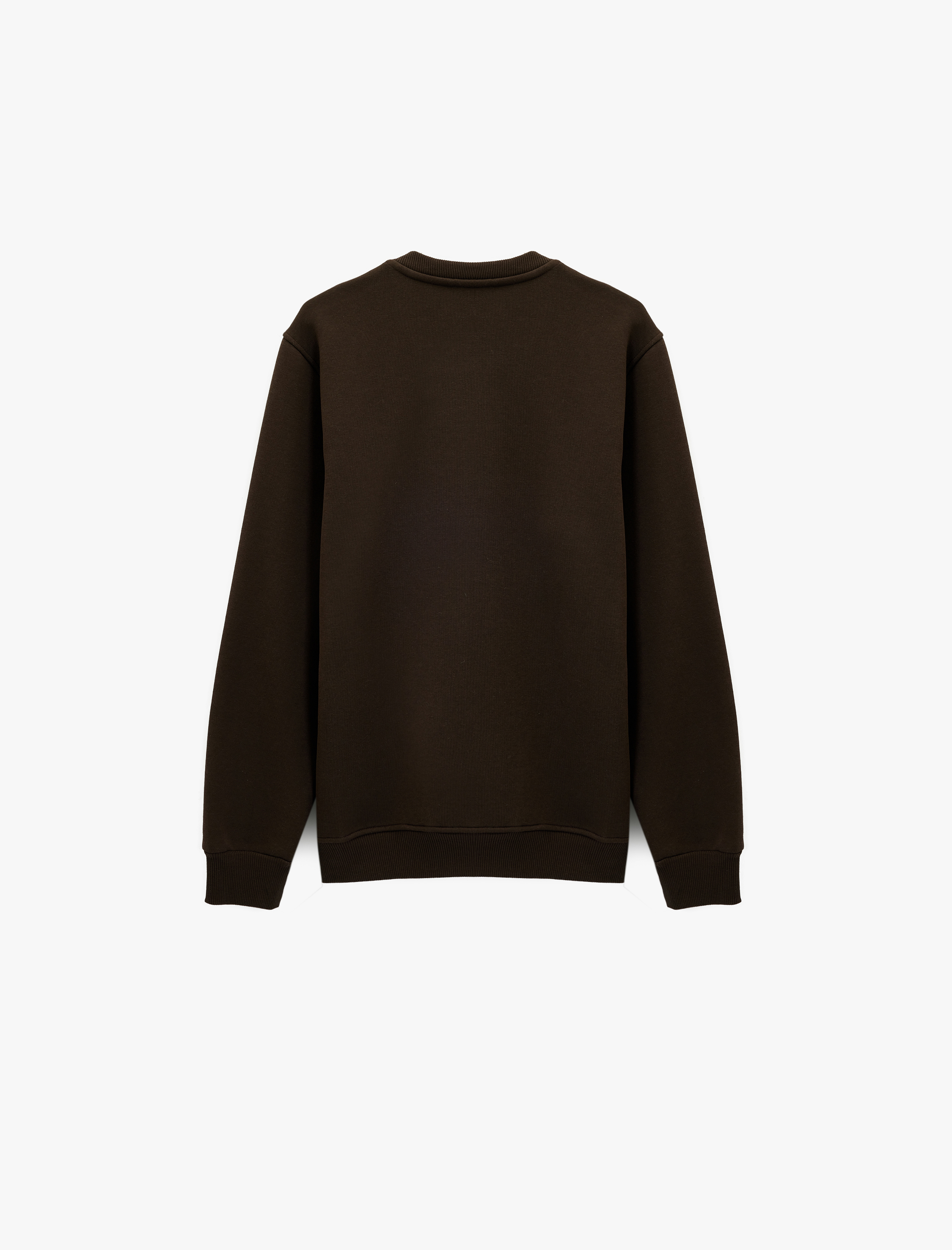   Uzun Kollu Bisiklet Yaka Şardonlu Baskılı Sweatshirt