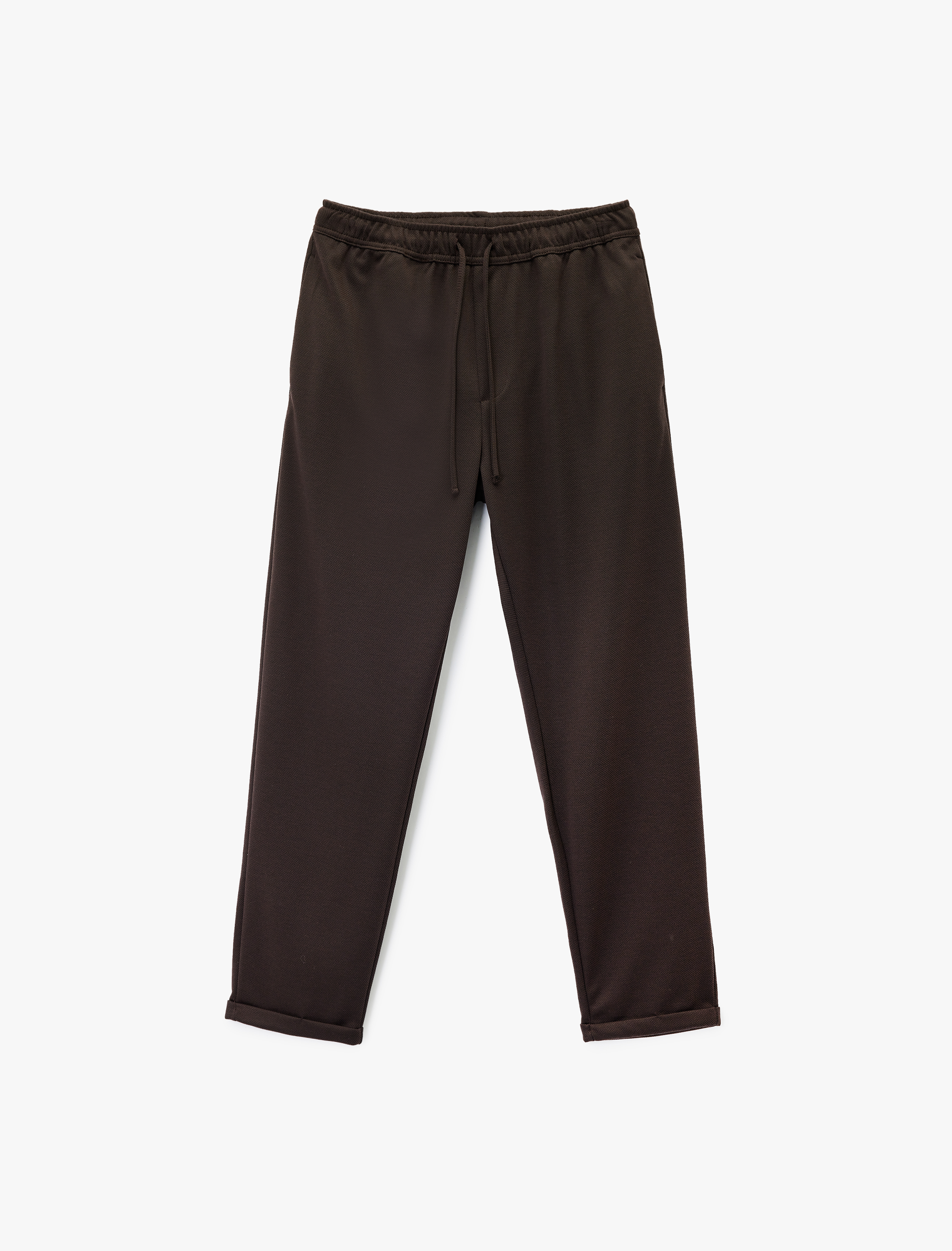   Straight Fit Pike Kumaş Cep Detaylı Rahat Kesim Beli Bağcıklı Pantolon