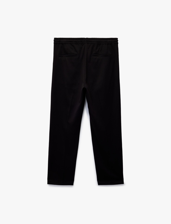  Viskon Karışımlı Cep Detaylı Rahat Kesim Beli Bağcıklı Pantolon