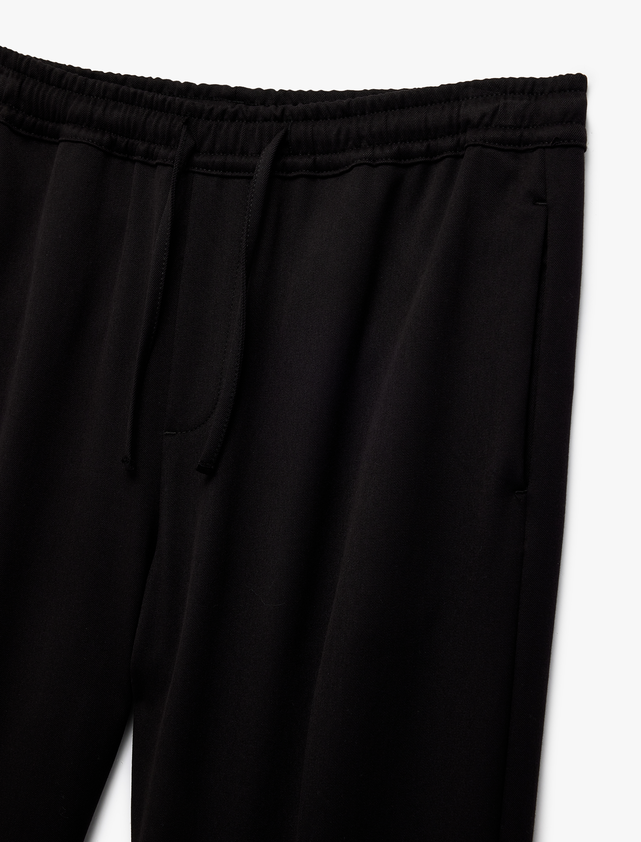   Viskon Karışımlı Cep Detaylı Rahat Kesim Beli Bağcıklı Pantolon