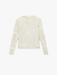 Koton X Sibil Çetinkaya - Slim Fit Floral Desenli Dik Yaka Uzun Kollu Bluz