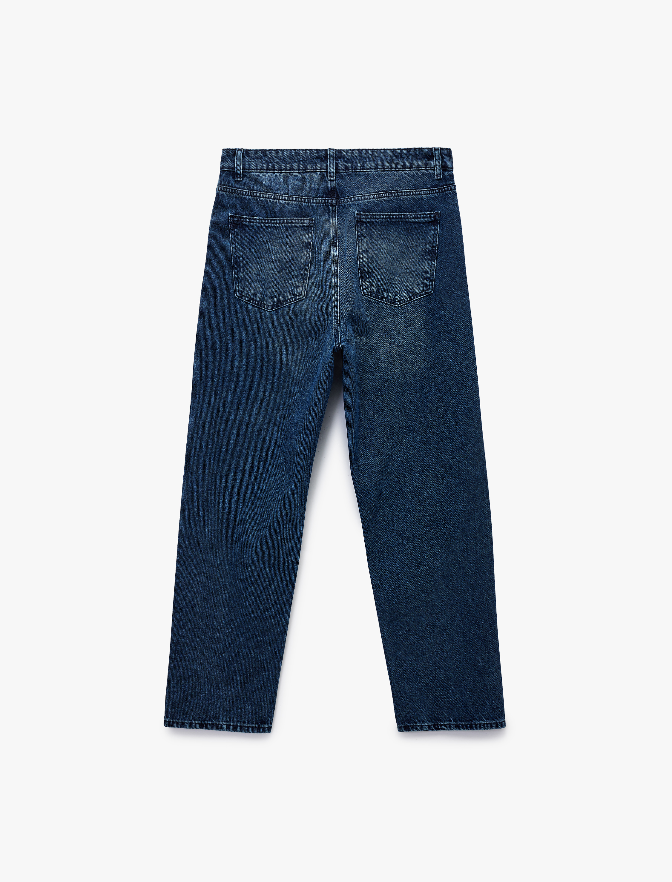   Normal Bel Pamuklu Bol Baggy Jean Pantolon