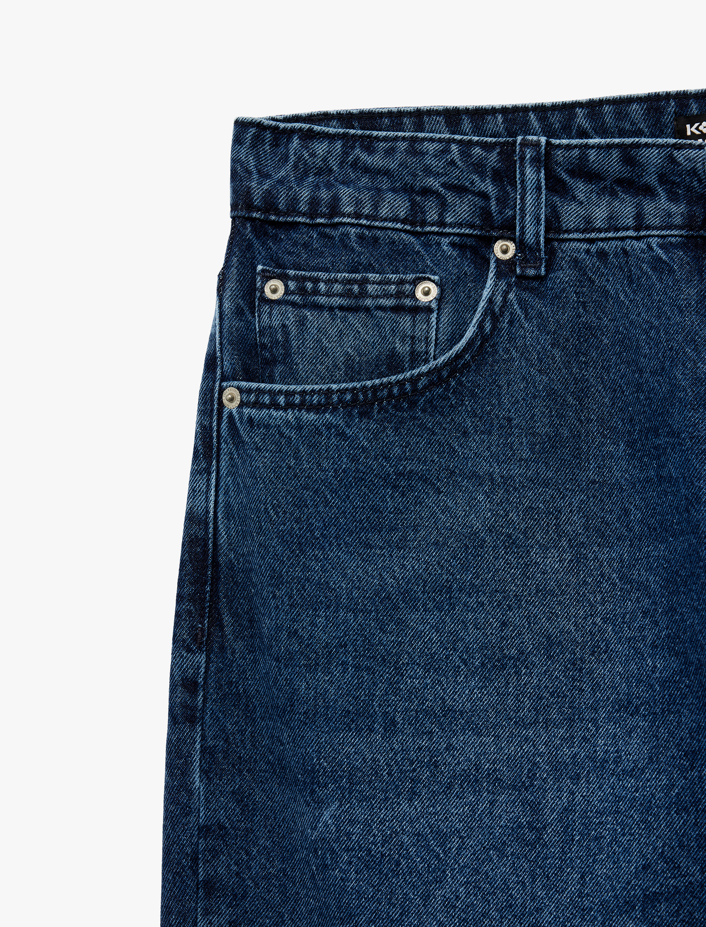   Normal Bel Pamuklu Bol Baggy Jean Pantolon