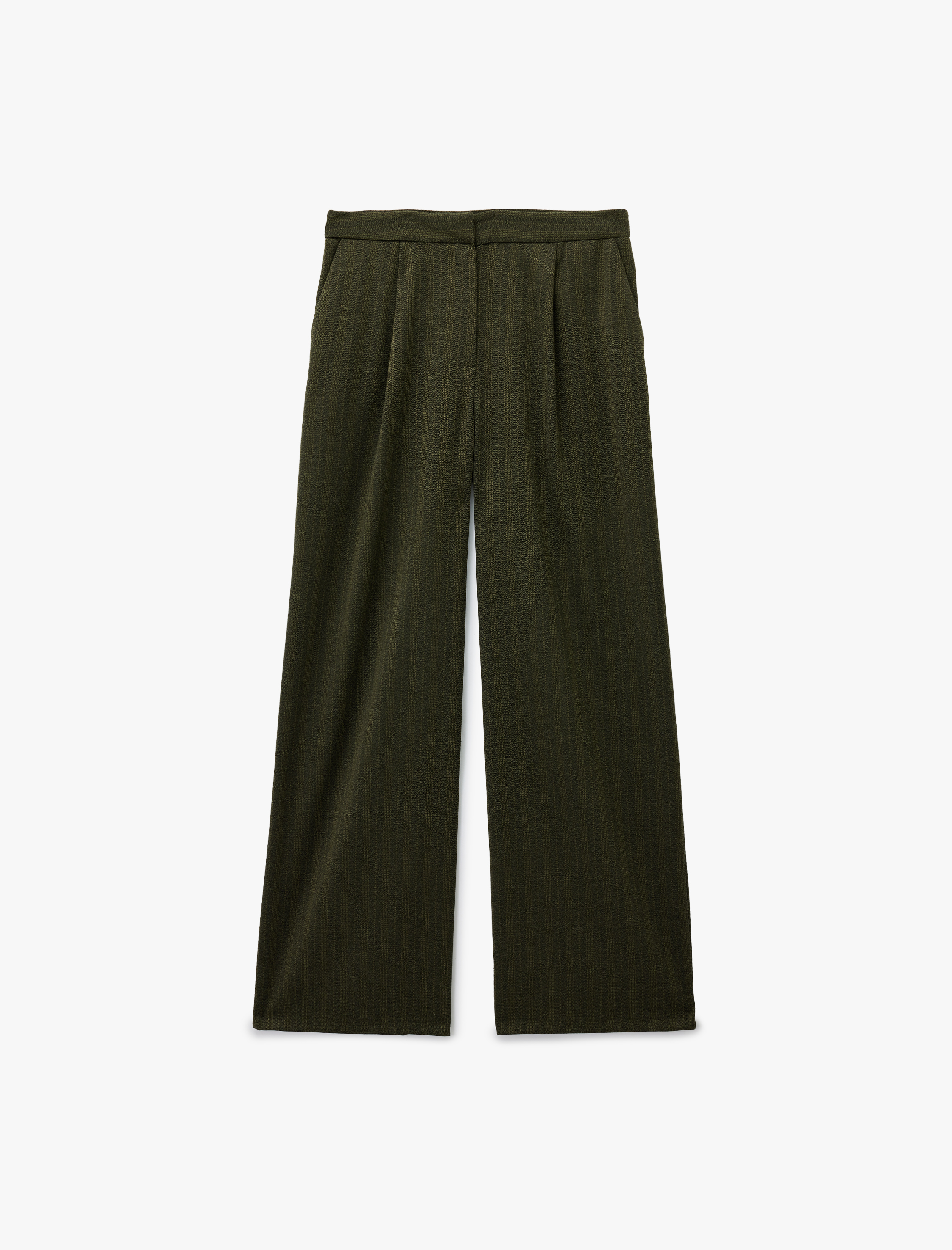   Cep Detaylı Pileli Geniş Paça Palazzo Pantolon