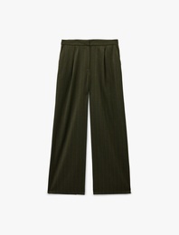 Cep Detaylı Pileli Geniş Paça Palazzo Pantolon