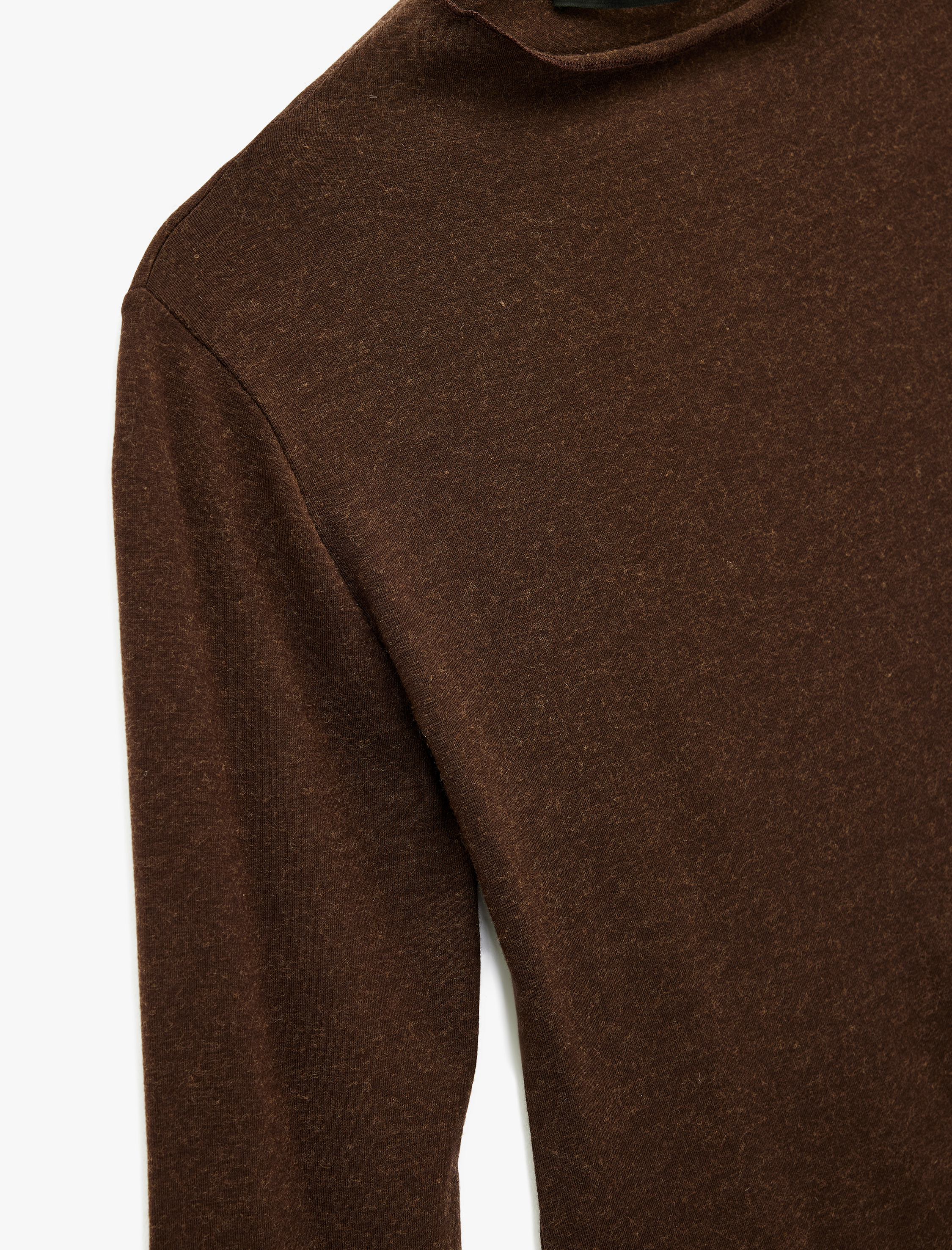   Regular Fit Uzun Kollu Asimetrik Bisiklet Yaka Dantelli Tişört