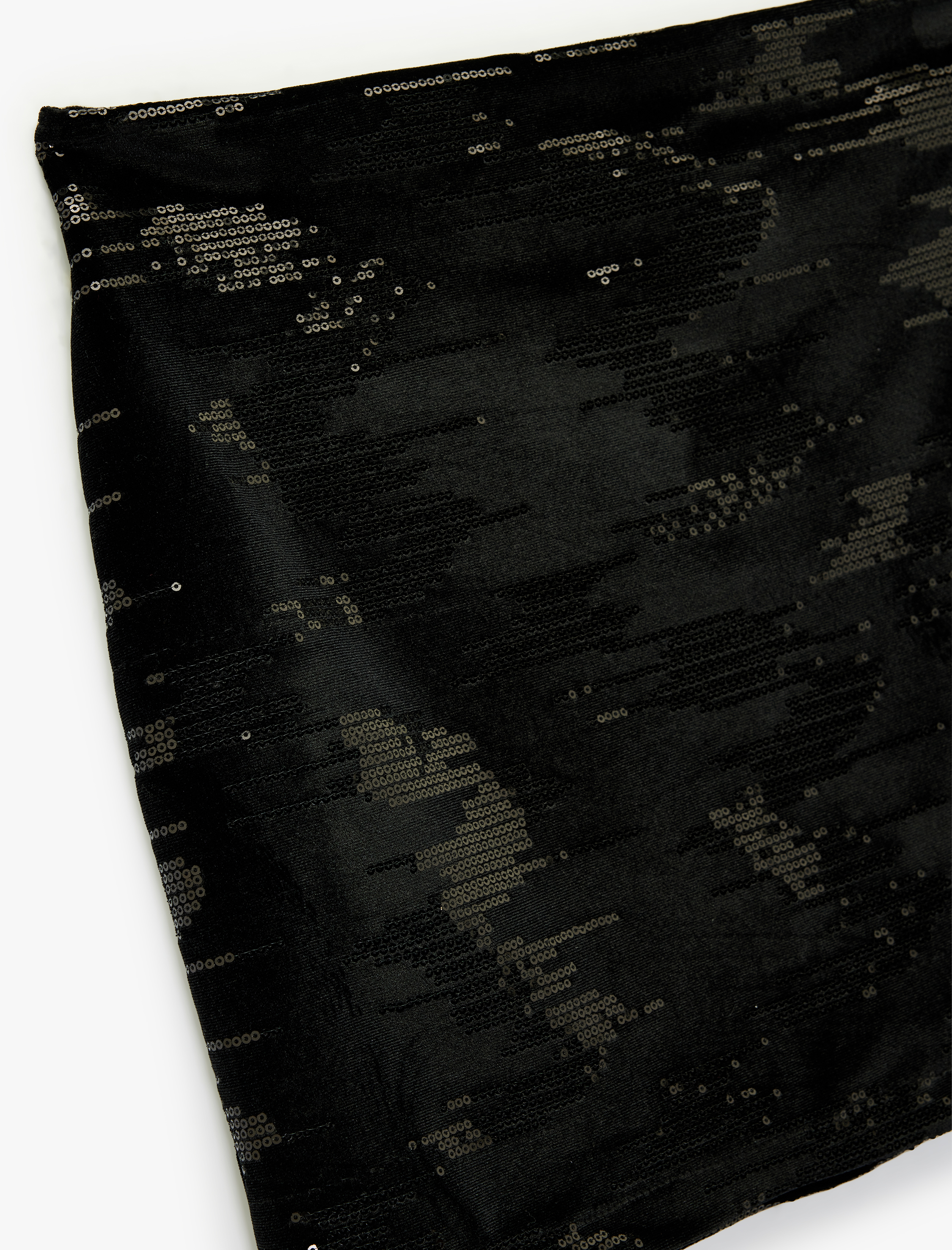   Slim Fit Pullu Payetli Abiye Mini Etek