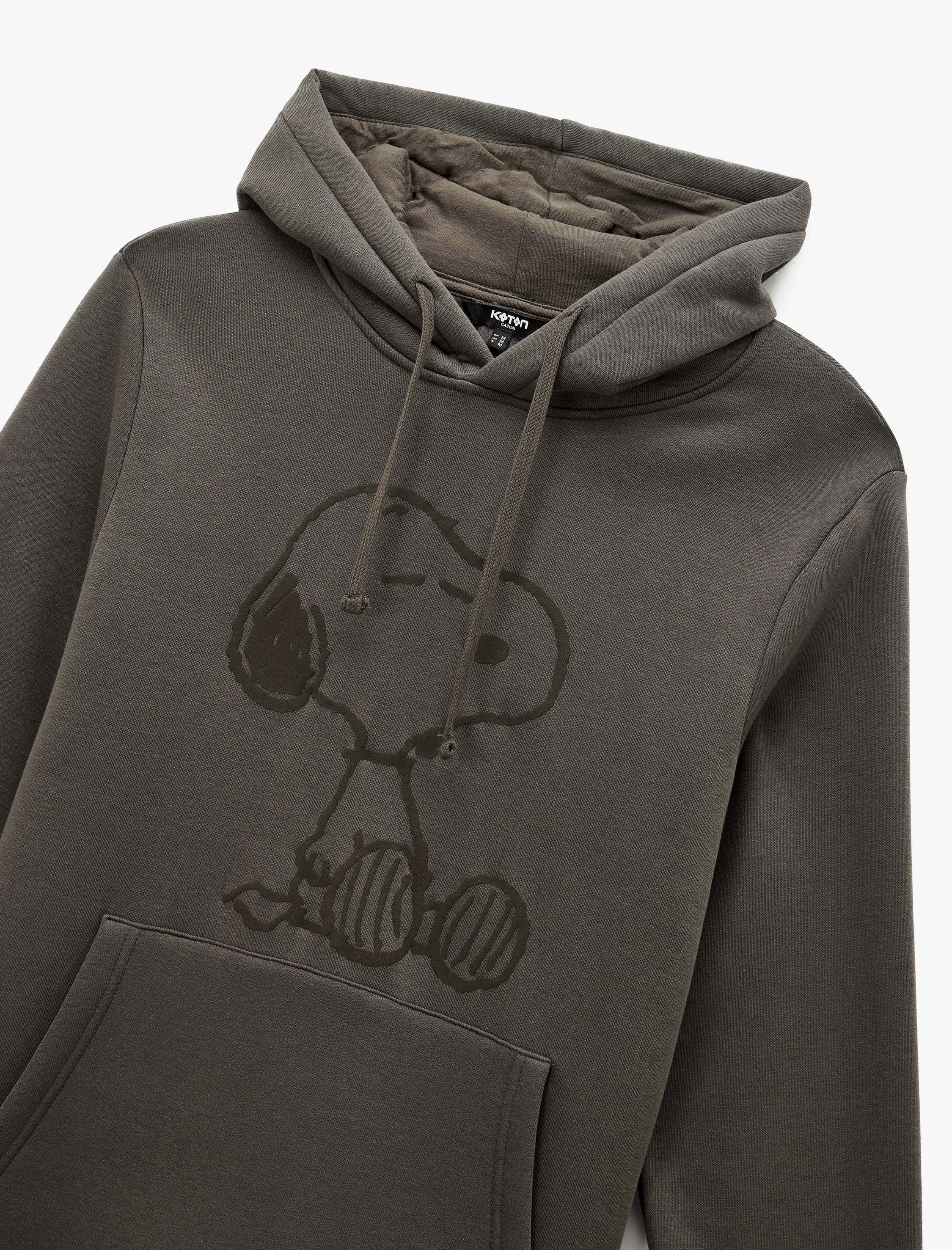   Uzun Kollu Kapşonlu Kanguru Cepli Lisanslı Snoopy Baskılı Sweatshirt