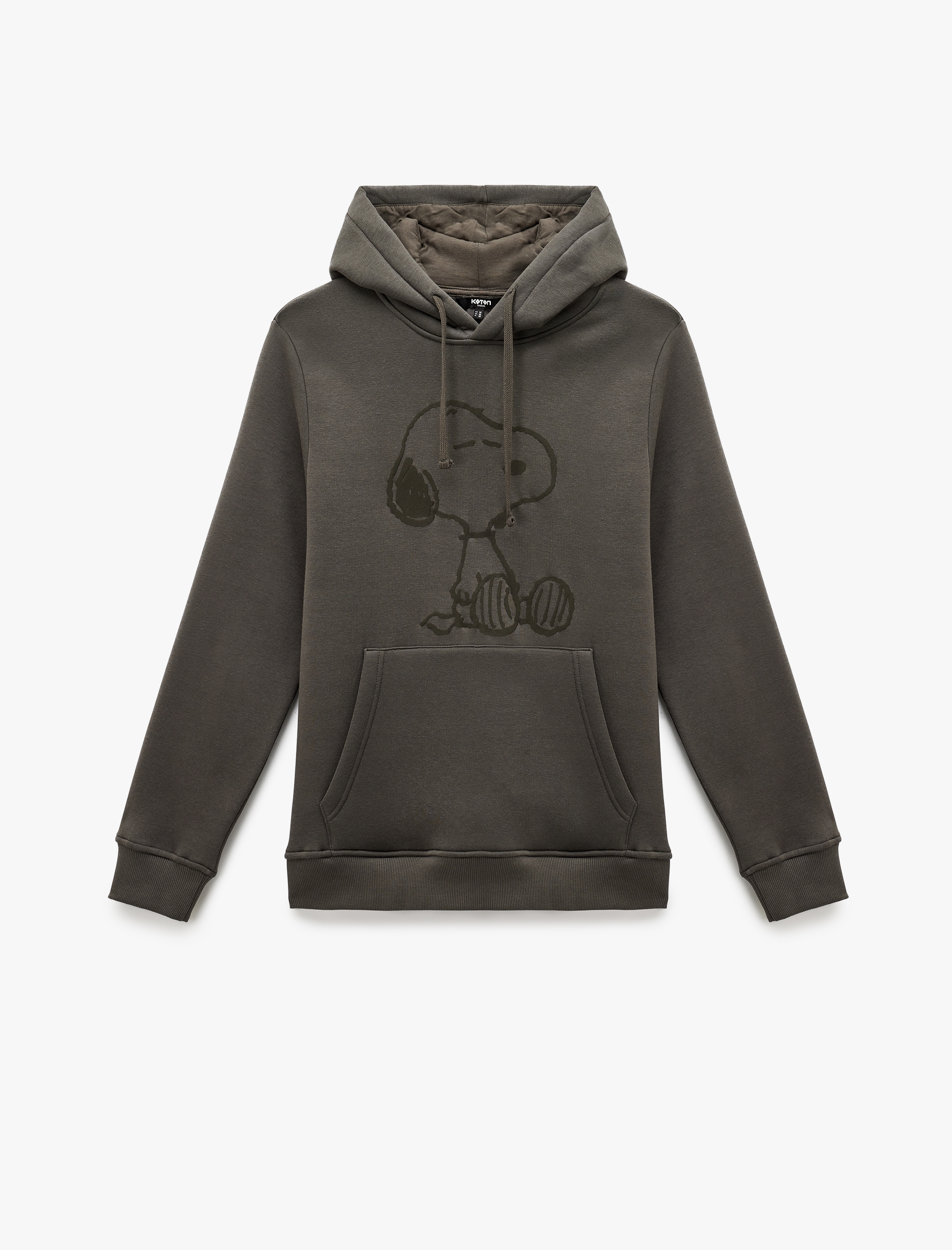   Uzun Kollu Kapşonlu Kanguru Cepli Lisanslı Snoopy Baskılı Sweatshirt