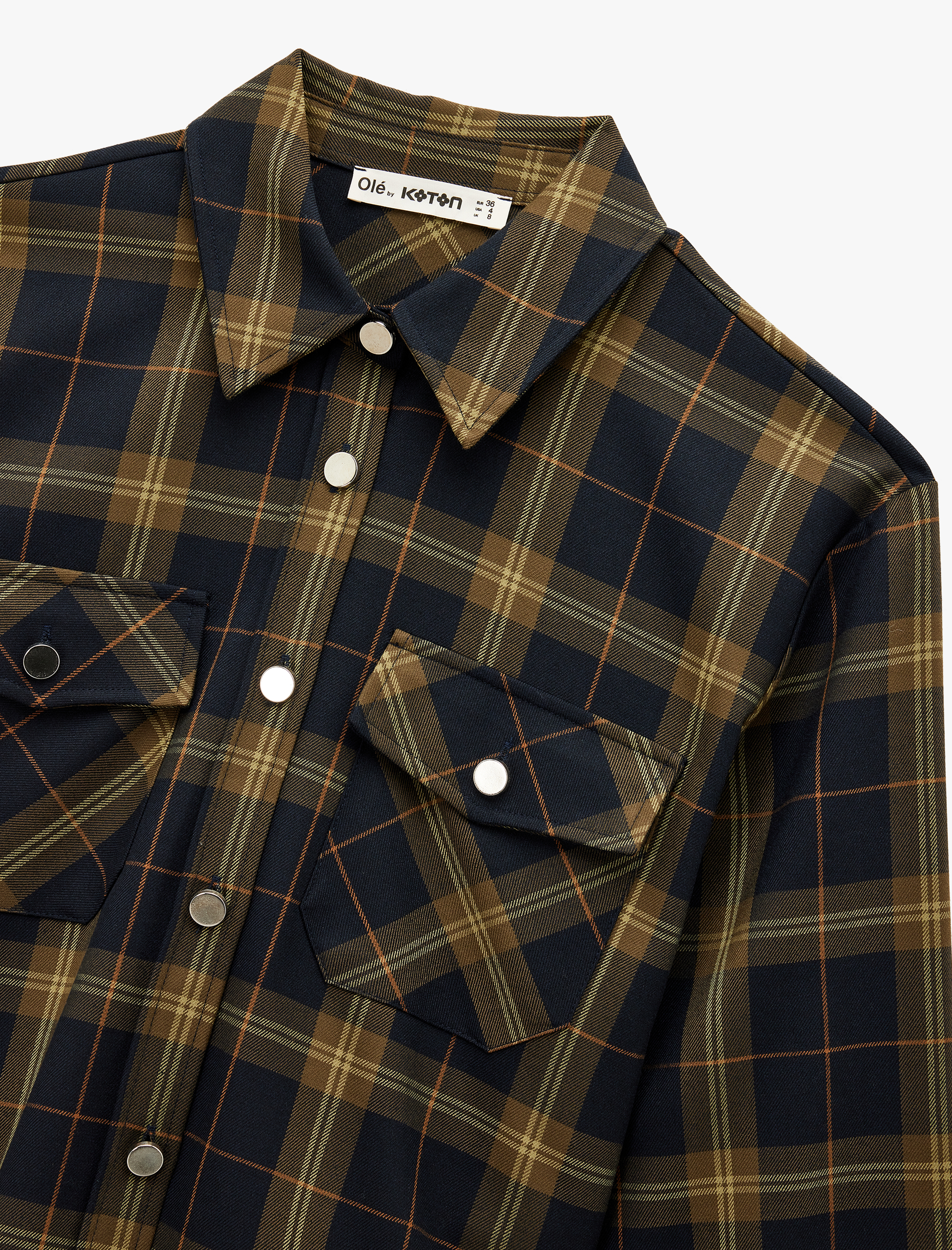   Regular Fit Cep Detaylı Uzun Kollu Ekose Gömlek