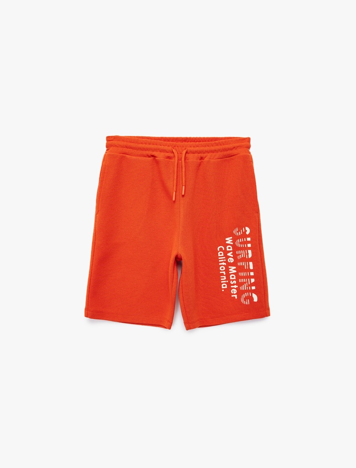 Erkek Çocuk Regular Fit Beli Bağcıklı Cepli Baskılı Şort