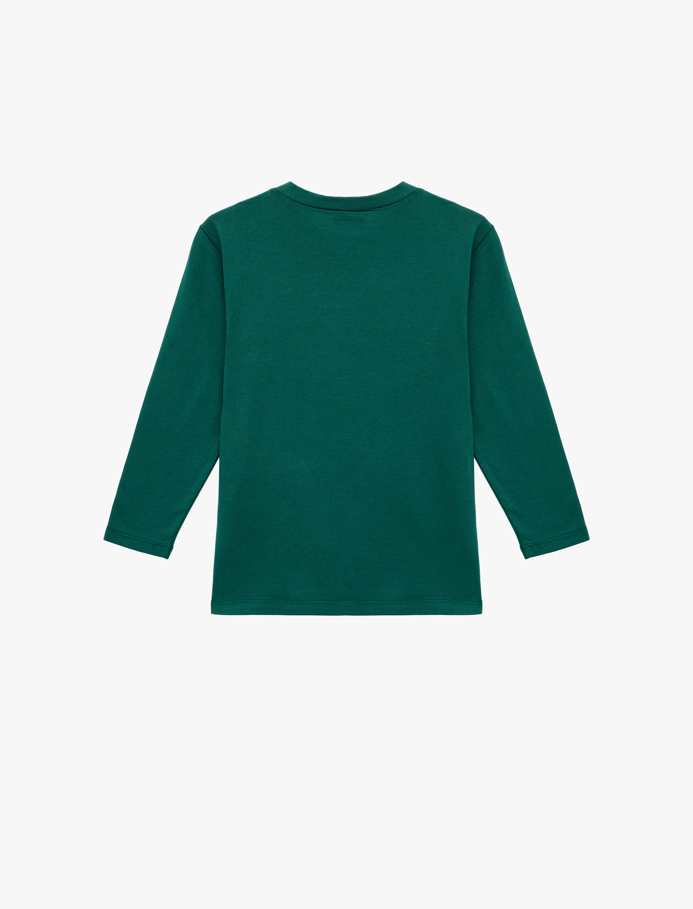  Erkek Çocuk Pamuklu Uzun Kollu Bisiklet Yaka Yılbaşı Baskılı Yılbaşı Tişört