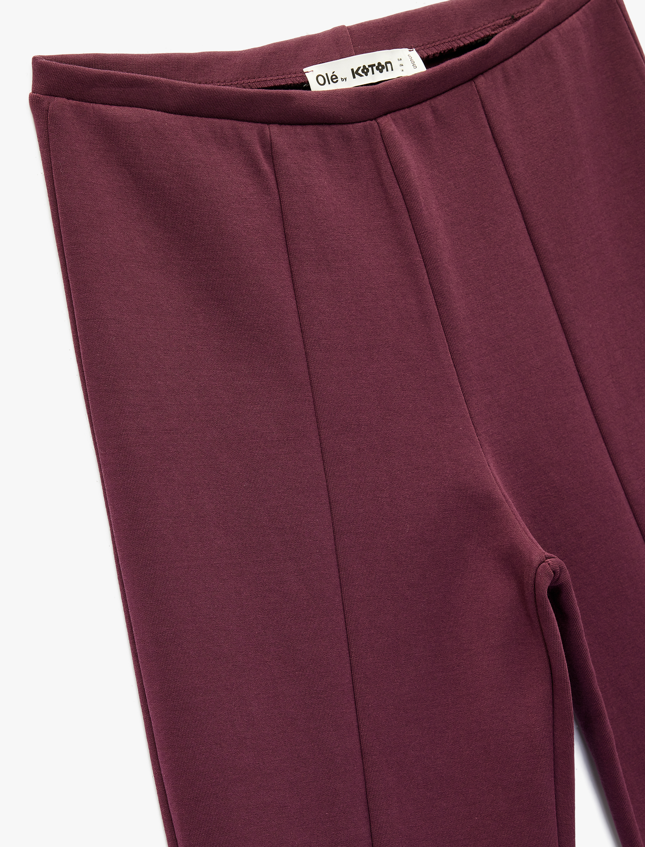   Nervürlü Pamuklu Slim Fit İspanyol Paça Tayt Pantolon