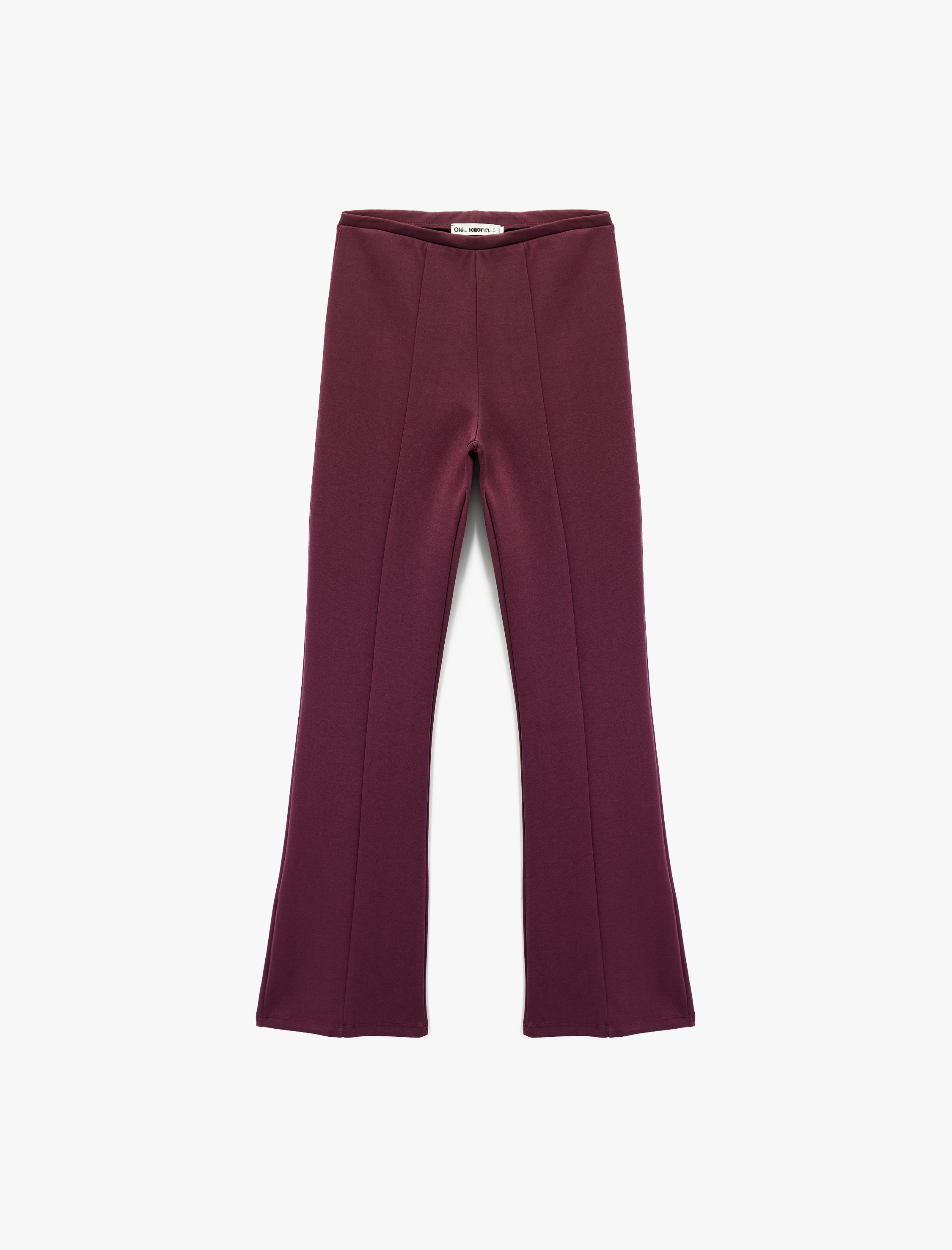   Nervürlü Pamuklu Slim Fit İspanyol Paça Tayt Pantolon