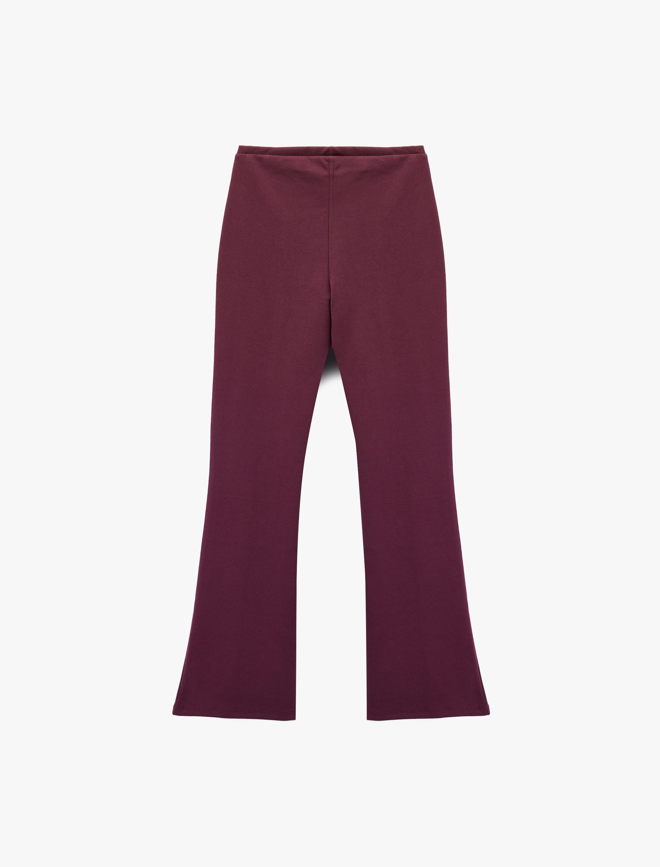   Nervürlü Pamuklu Slim Fit İspanyol Paça Tayt Pantolon