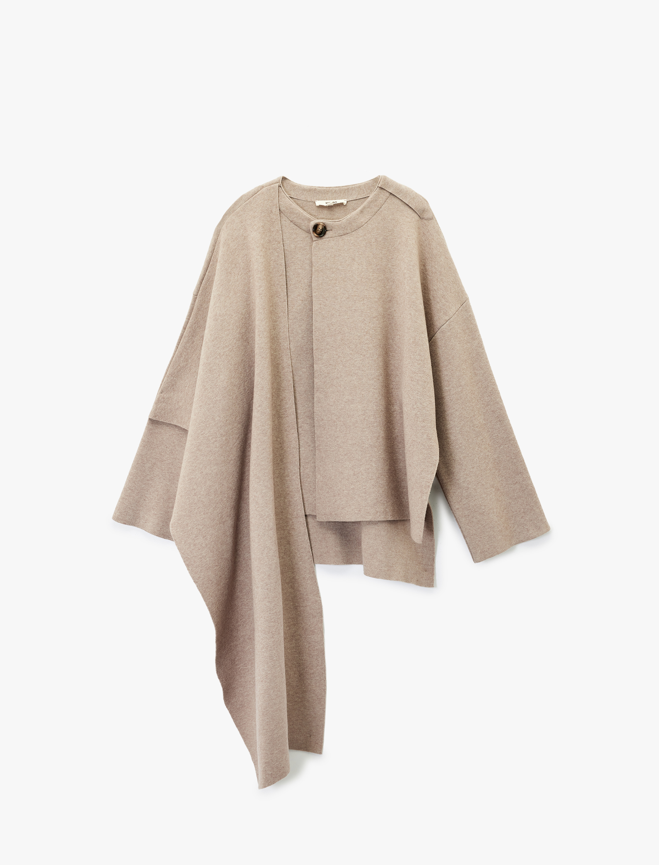   Geniş Uzun Kollu Yuvarlak Yaka Oversize Atkılı Hırka