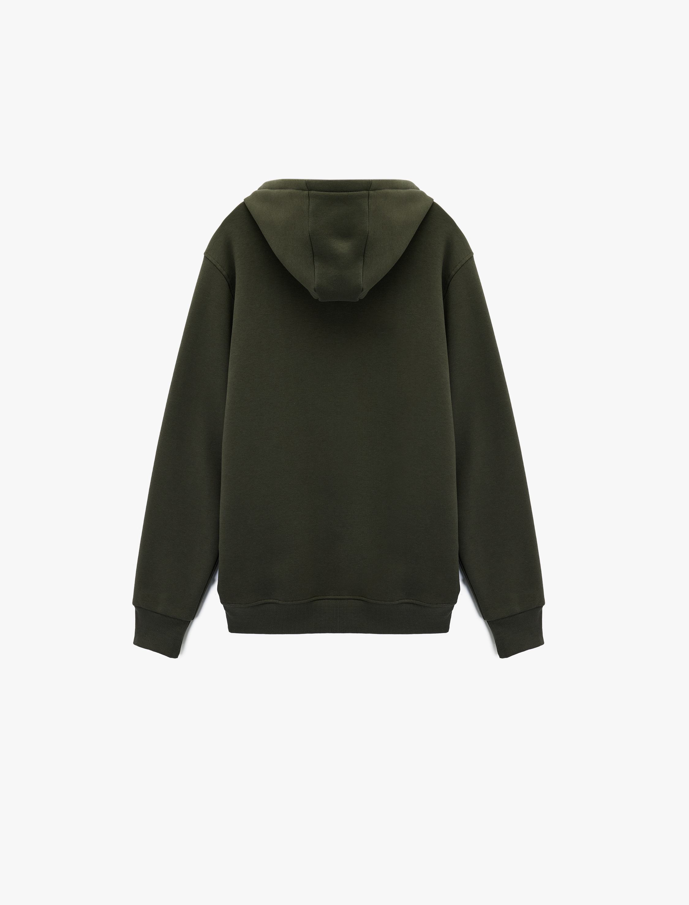   Regular Fit Uzun Kollu Kanguru Cepli Baskılı Kapşonlu Sweatshirt