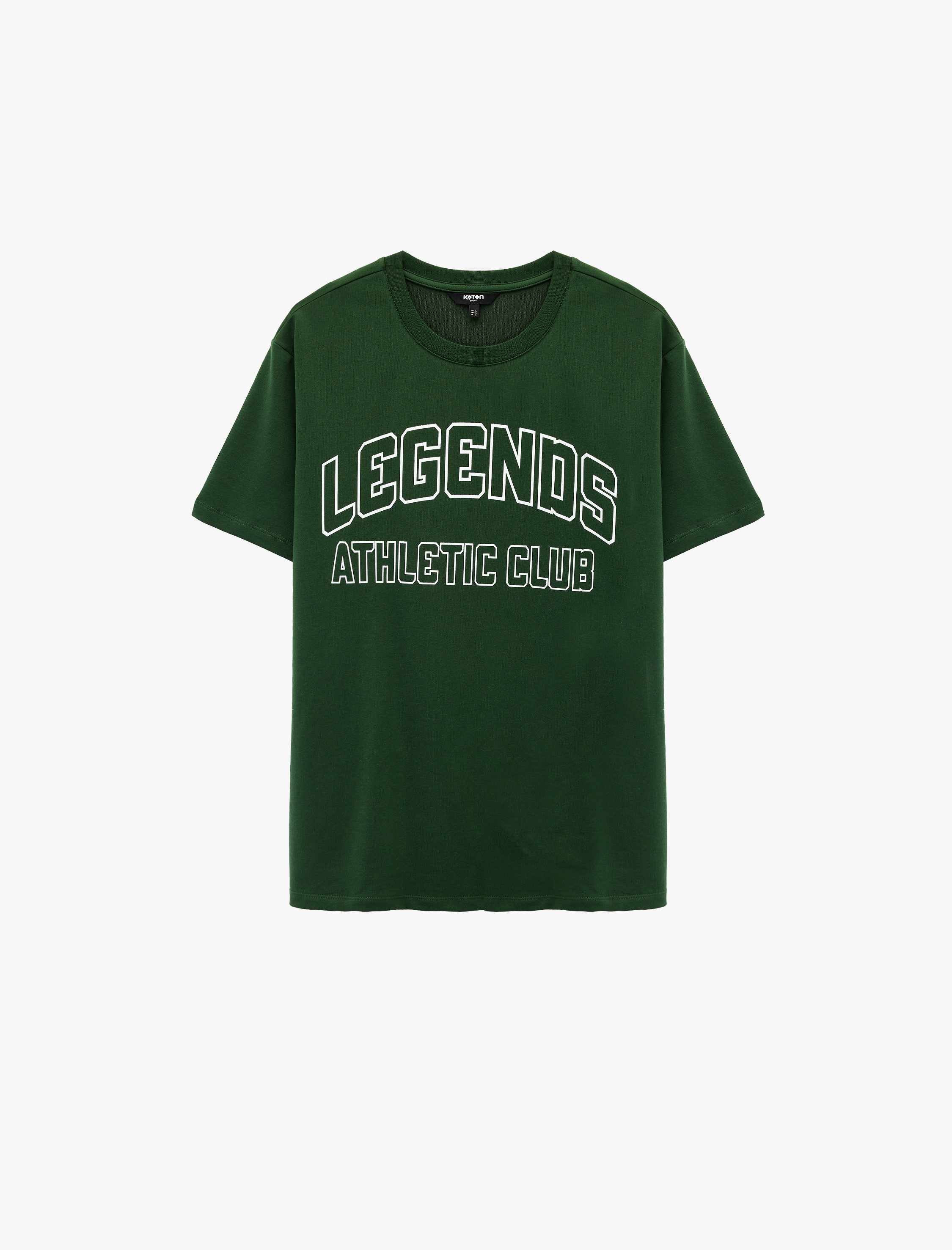   Regular Fit Kısa Kollu Pamuklu Bisiklet Yaka Baskılı Spor Tişört