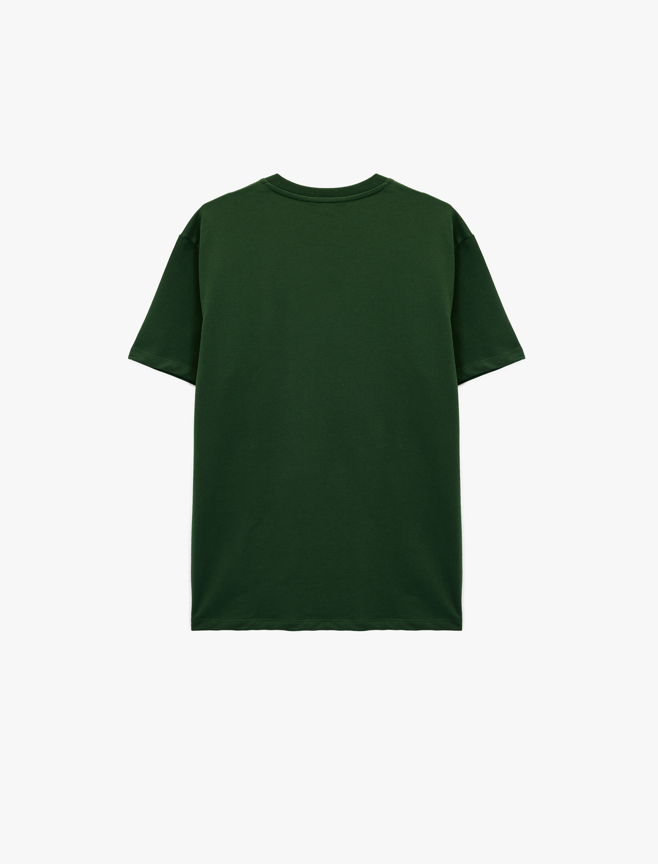   Regular Fit Kısa Kollu Pamuklu Bisiklet Yaka Baskılı Spor Tişört