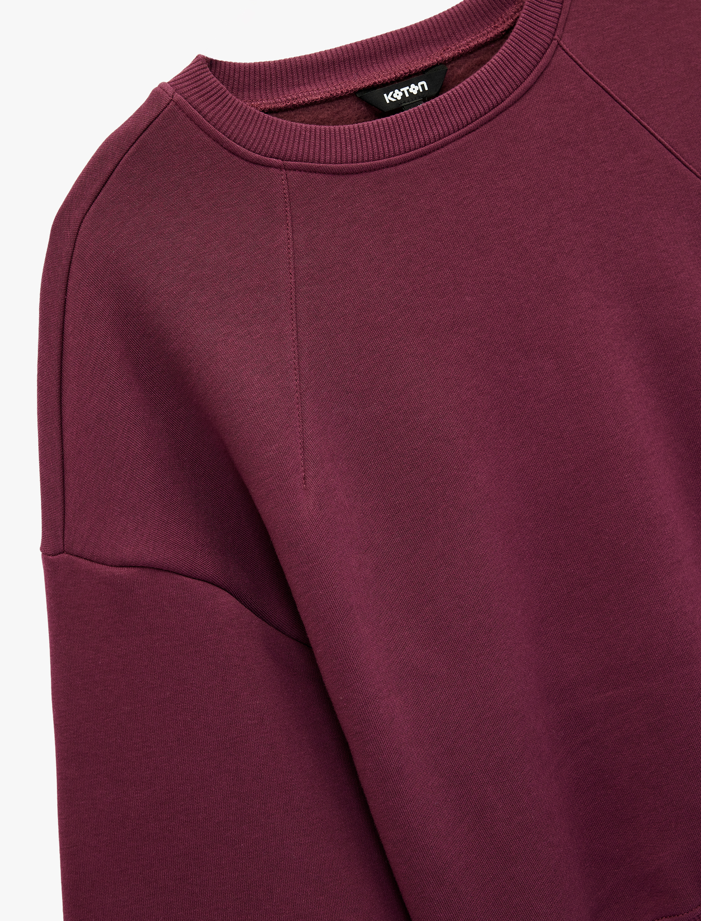   Regular Fit Üç İplik Uzun Kollu Bisiklet Yaka Basic Sweatshirt