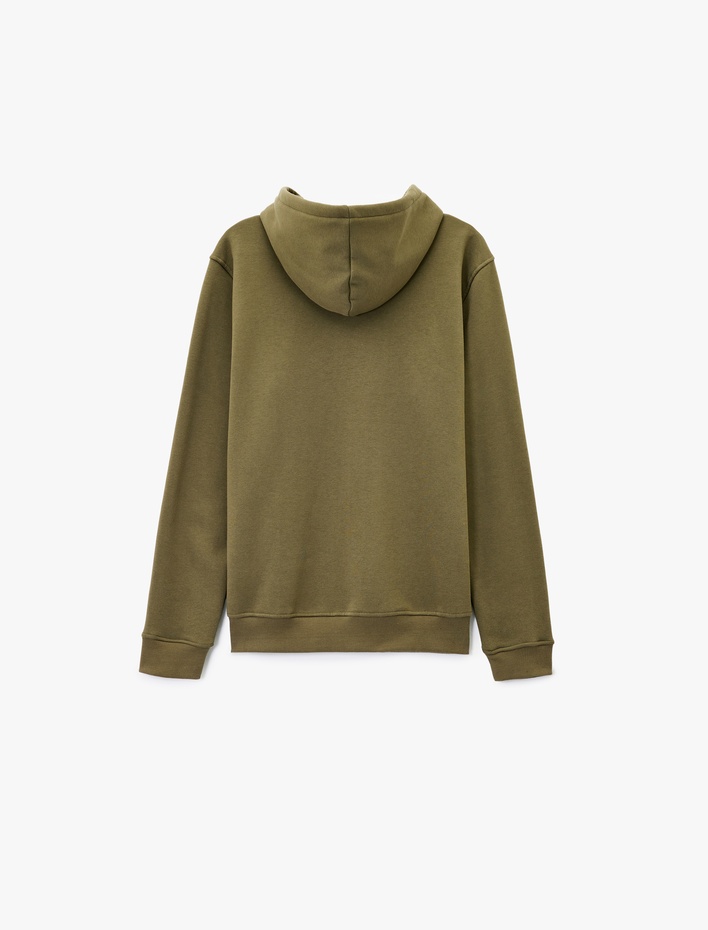  Şardonlu Uzun Kollu Basic Kapşonlu Sweatshirt