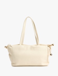 Suni Deri Metal Aksesuarlı Saplı Tote Çanta