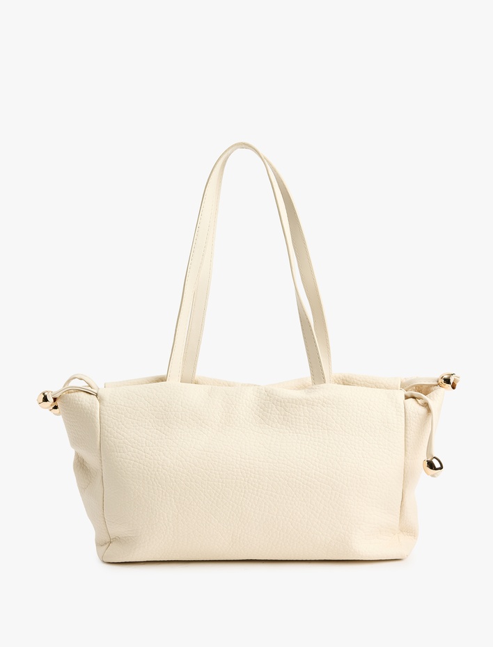 Kadın Suni Deri Metal Aksesuarlı Saplı Tote Çanta