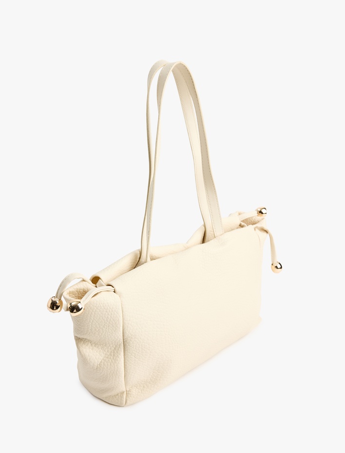 Kadın Suni Deri Metal Aksesuarlı Saplı Tote Çanta