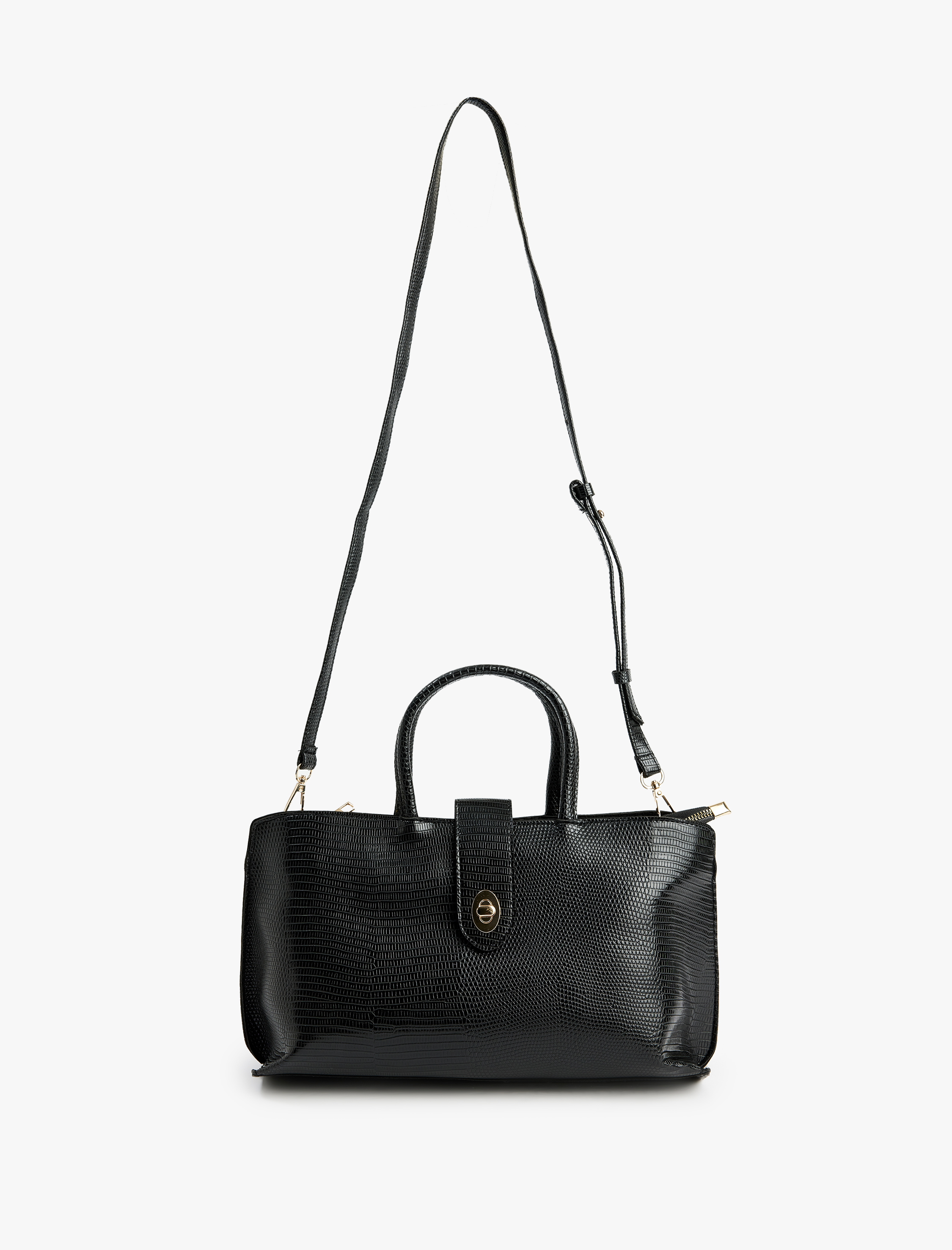  Kadın Timsah Derisi Görünümlü Saplı Askılı Omuz Çantası