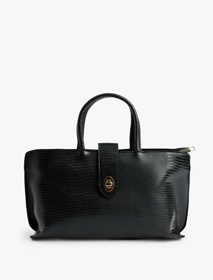 Kadın Timsah Derisi Görünümlü Saplı Askılı Omuz Çantası