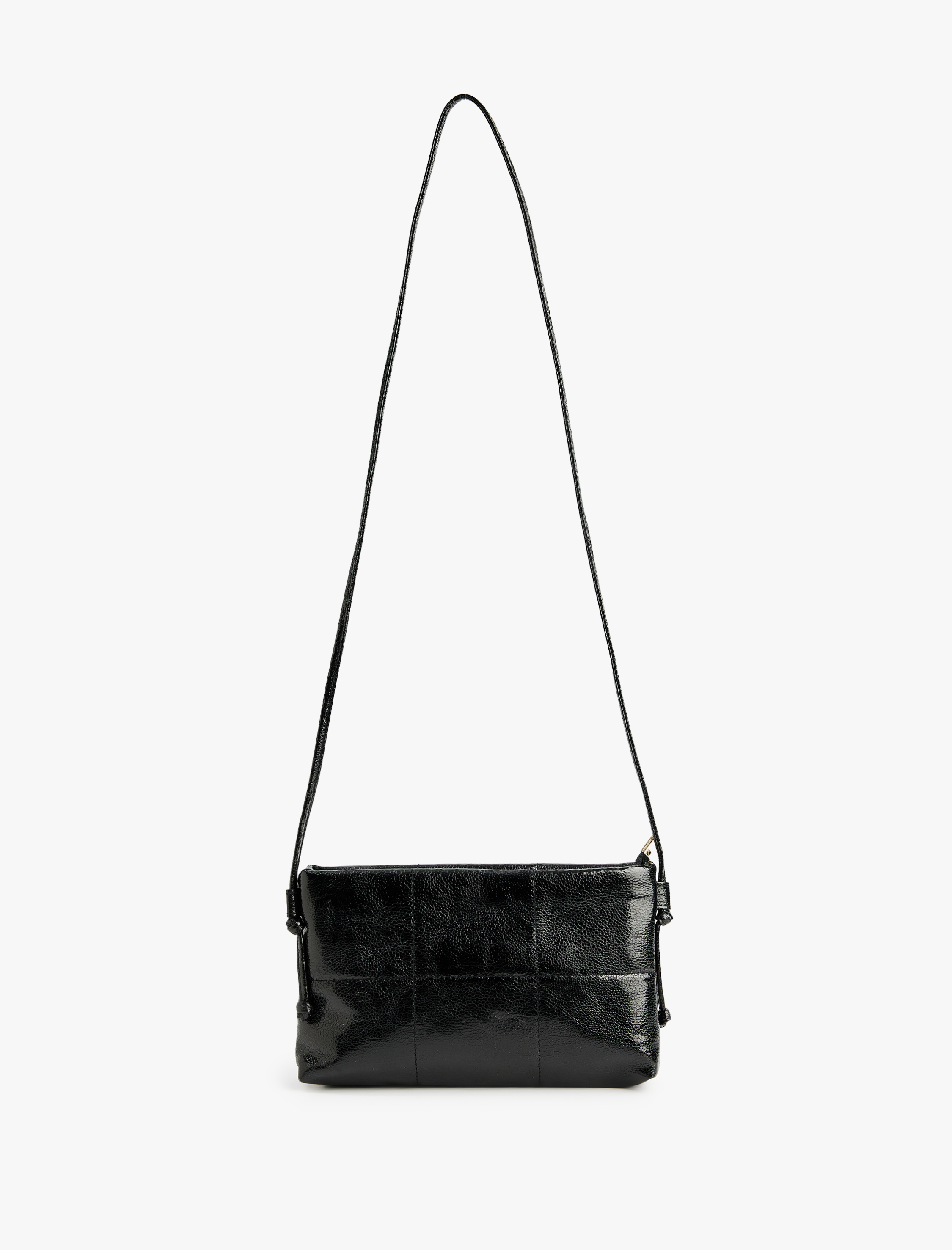  Kadın Metalik Görünümlü Fermuarlı Kapitoneli Askılı Omuz Çantası