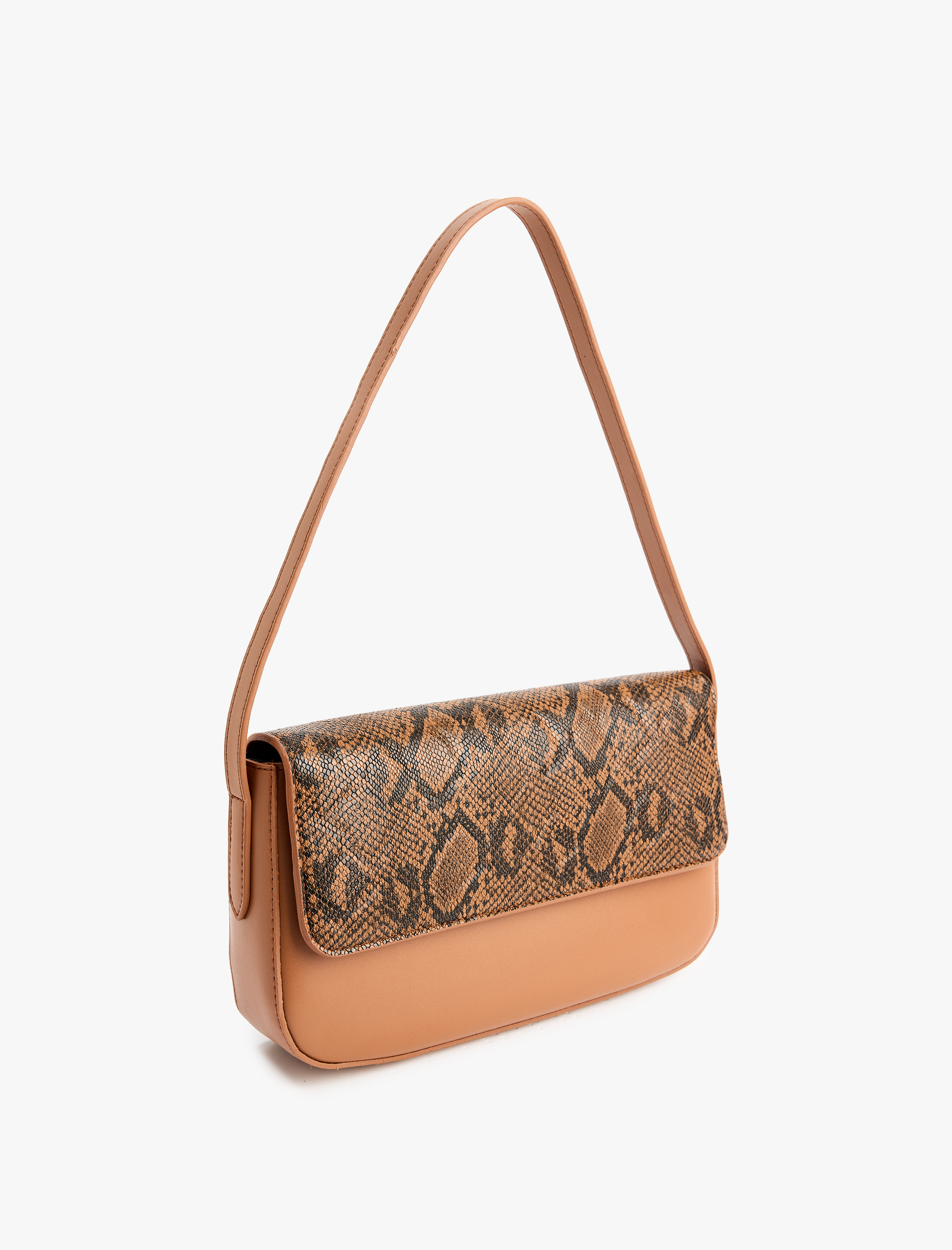  Kadın Suni Yılan Derisi Detaylı Askılı Omuz Çantası