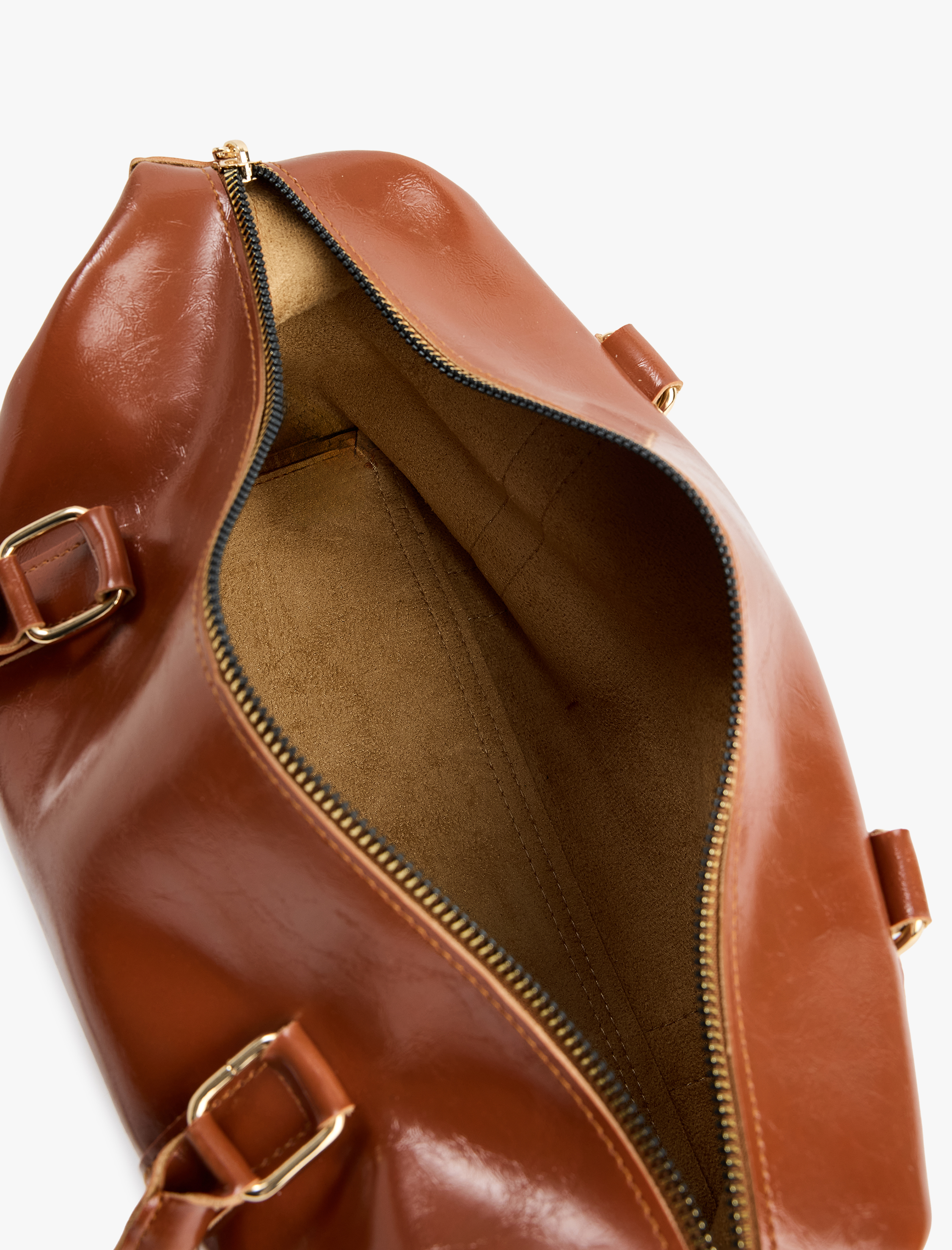  Kadın Metal Aksesuarlı Tokalı Fermuarlı Suni Deri El Çantası