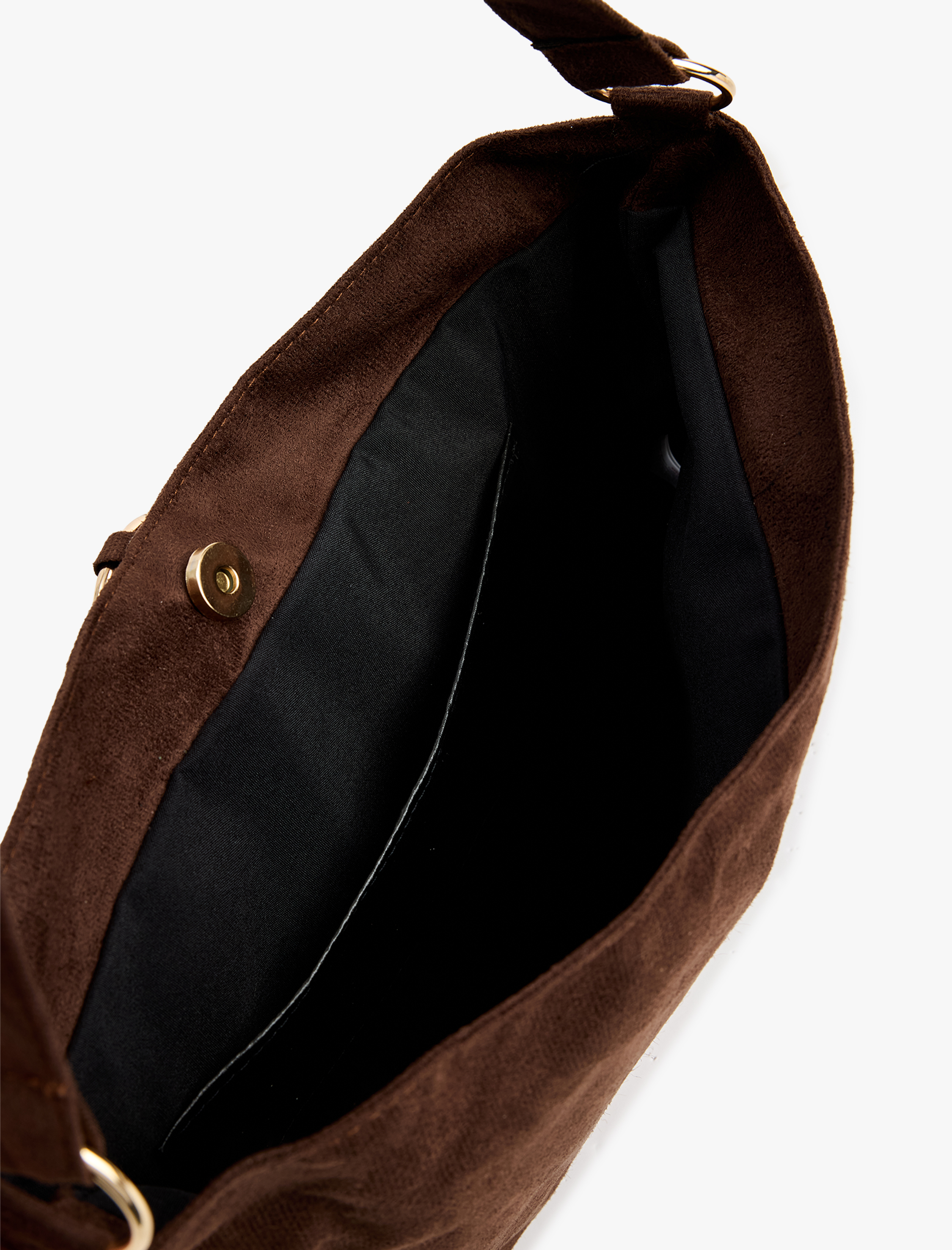  Kadın Süet Görünümlü Metal Aksesuarlı Püsküllü Tote Çanta