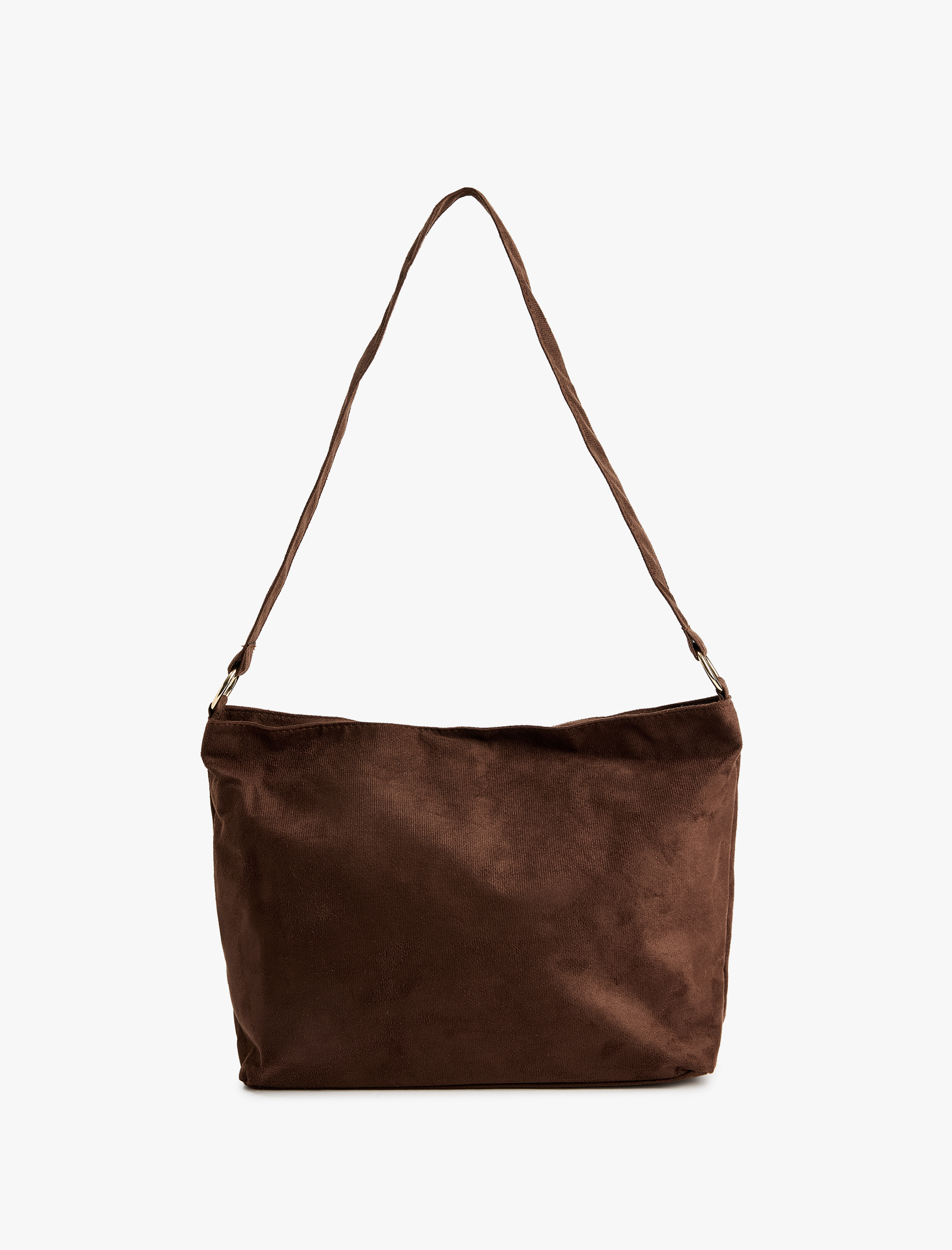  Kadın Süet Görünümlü Metal Aksesuarlı Püsküllü Tote Çanta