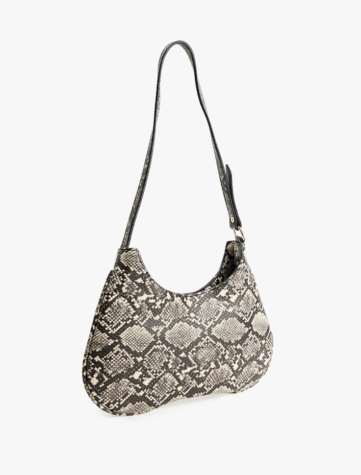 Kadın Askılı Yılan Derisi Görünümlü Omuz Çantası
