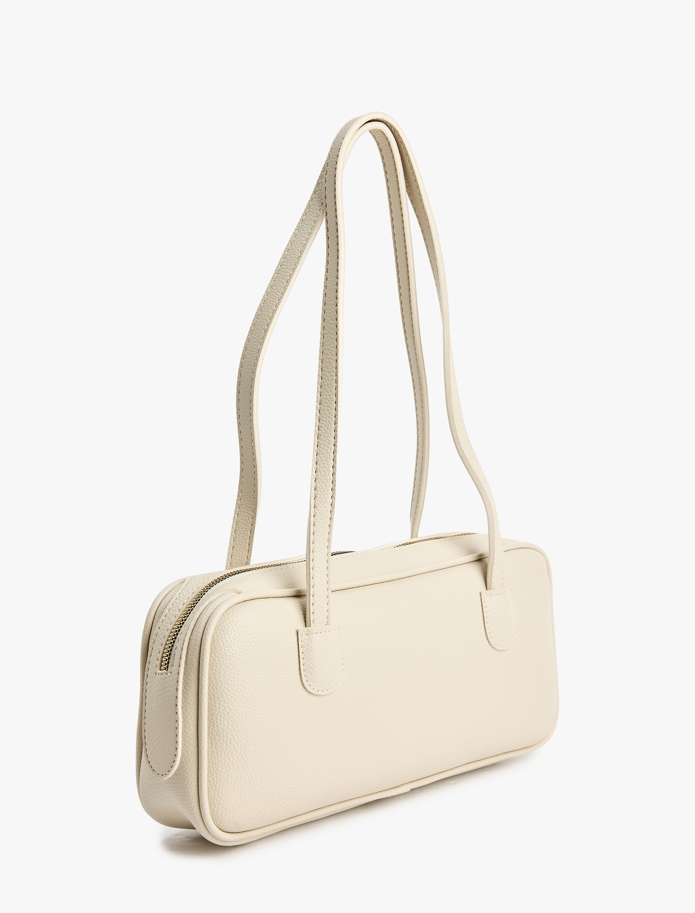  Kadın Saplı Fermuarlı Suni Deri Omuz Çantası