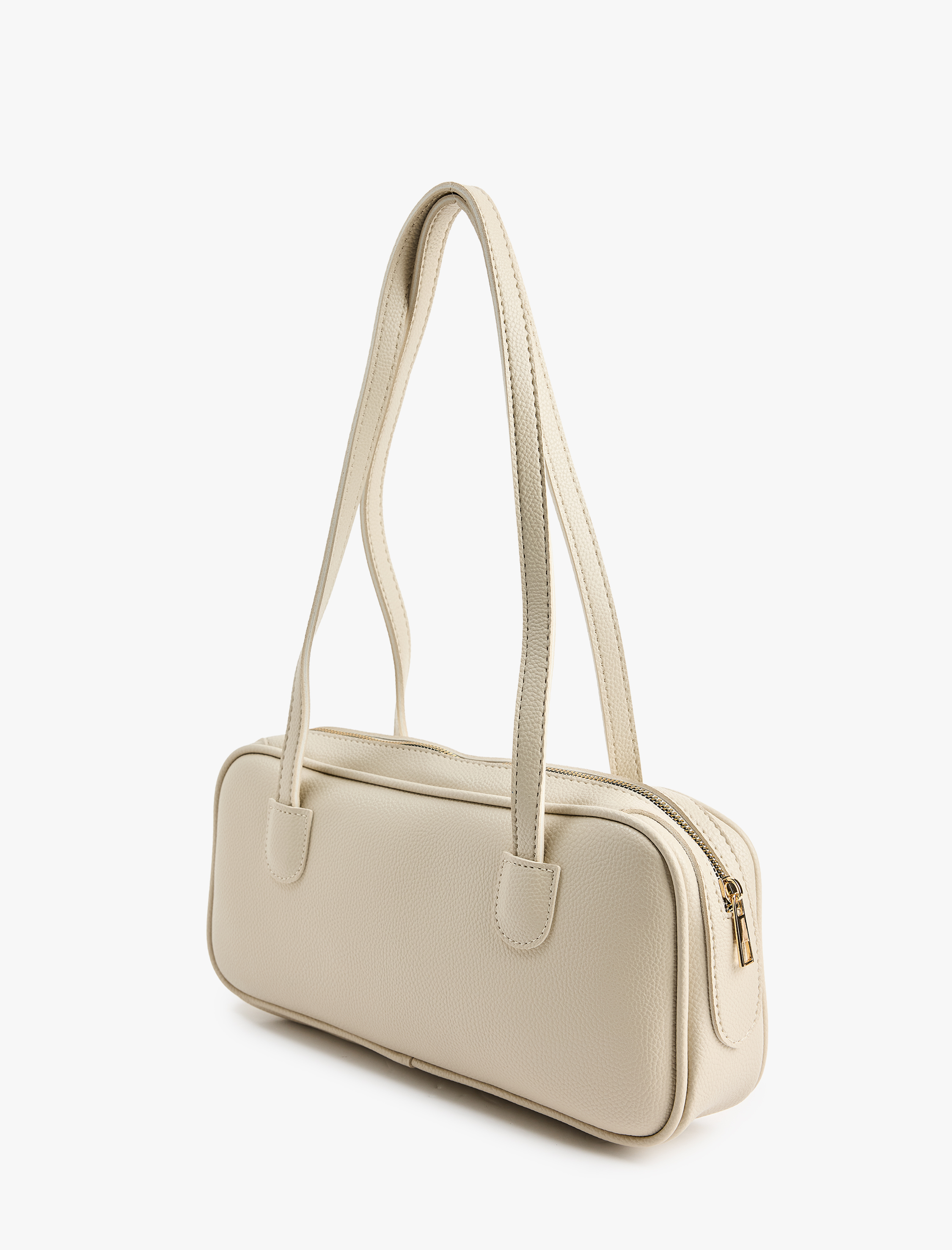  Kadın Saplı Fermuarlı Suni Deri Omuz Çantası