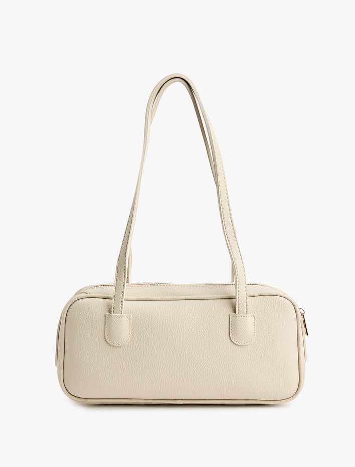 Kadın Saplı Fermuarlı Suni Deri Omuz Çantası