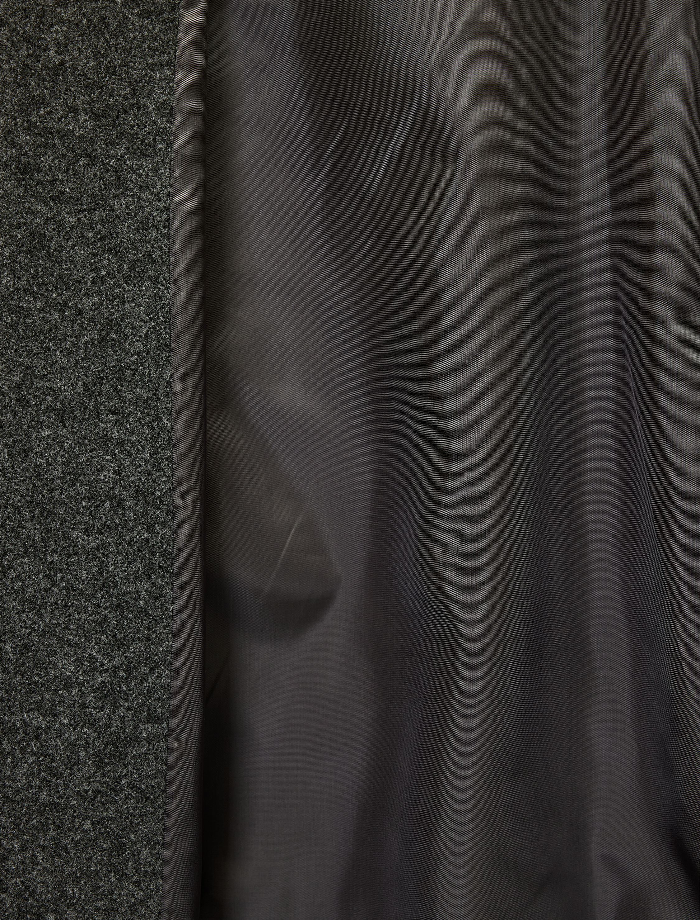   Uzun Kollu Cepli Fermuarlı Gömlek Yaka Kaşe Bomber Ceket