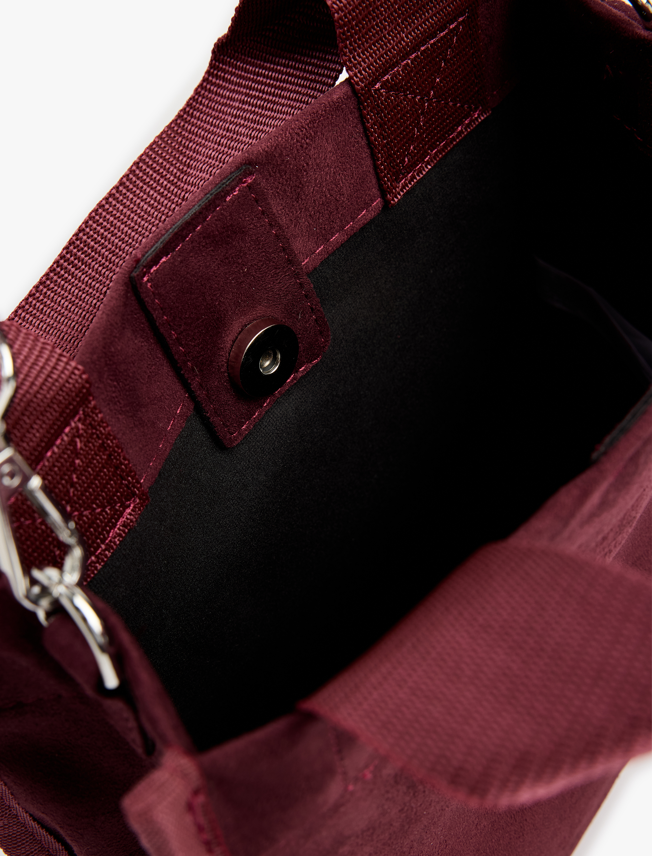  Kadın Saplı Askılı Mıknatıs Kapamalı Suni Süet Tote Çanta