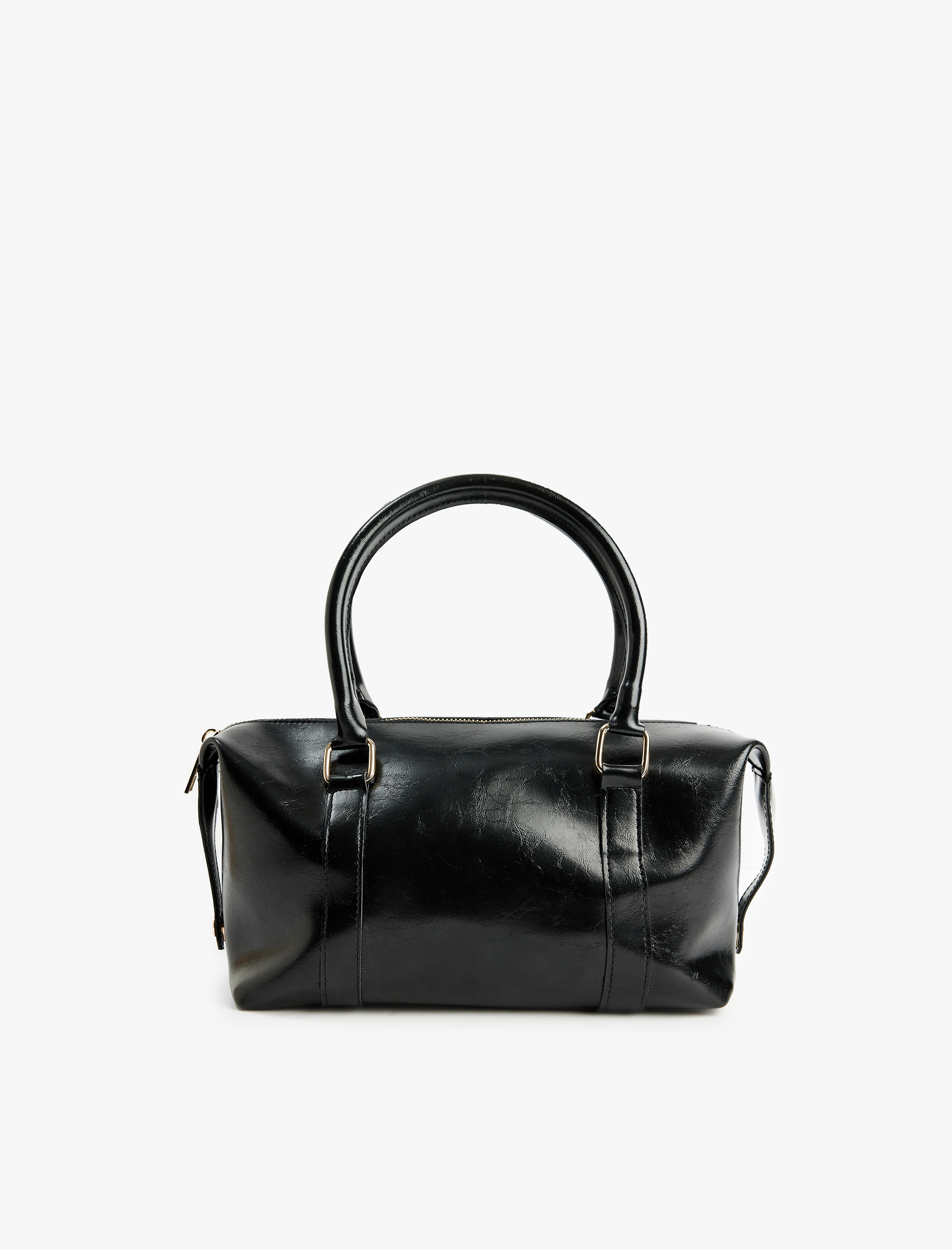  Kadın Metal Aksesuarlı Tokalı Fermuarlı Suni Deri El Çantası