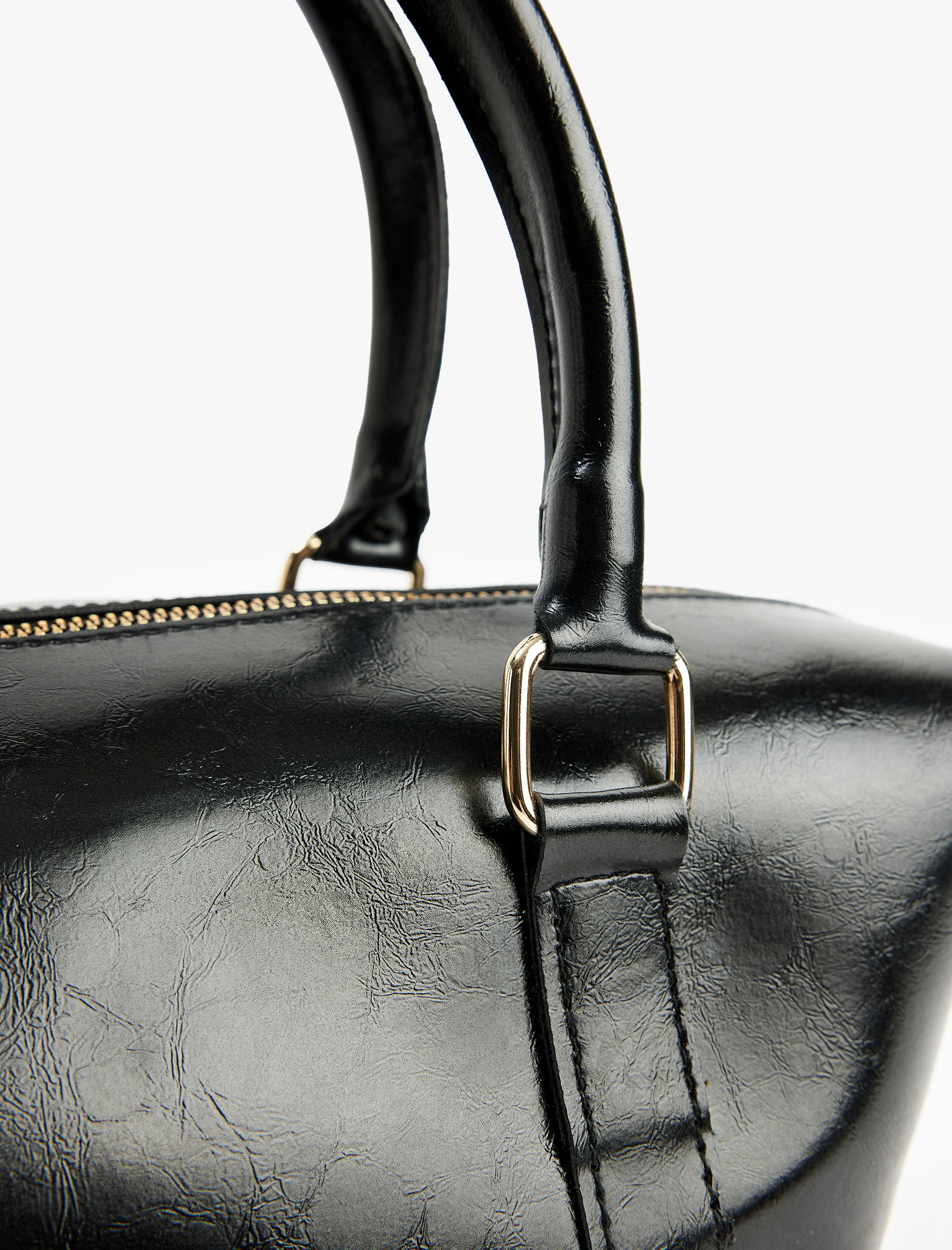  Kadın Metal Aksesuarlı Tokalı Fermuarlı Suni Deri El Çantası