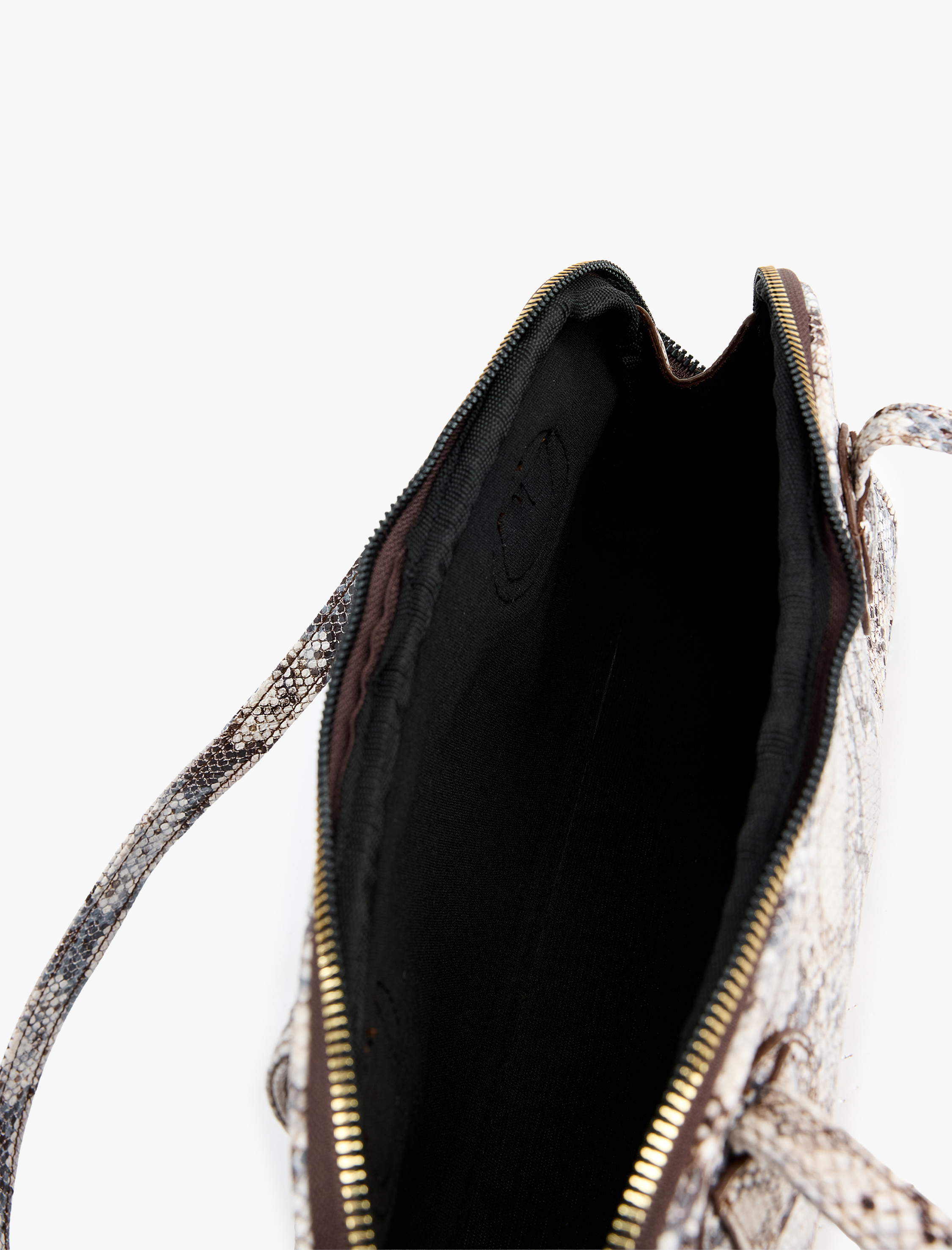  Kadın Yılan Derisi Desenli Fermuarlı Saplı Omuz Çantası