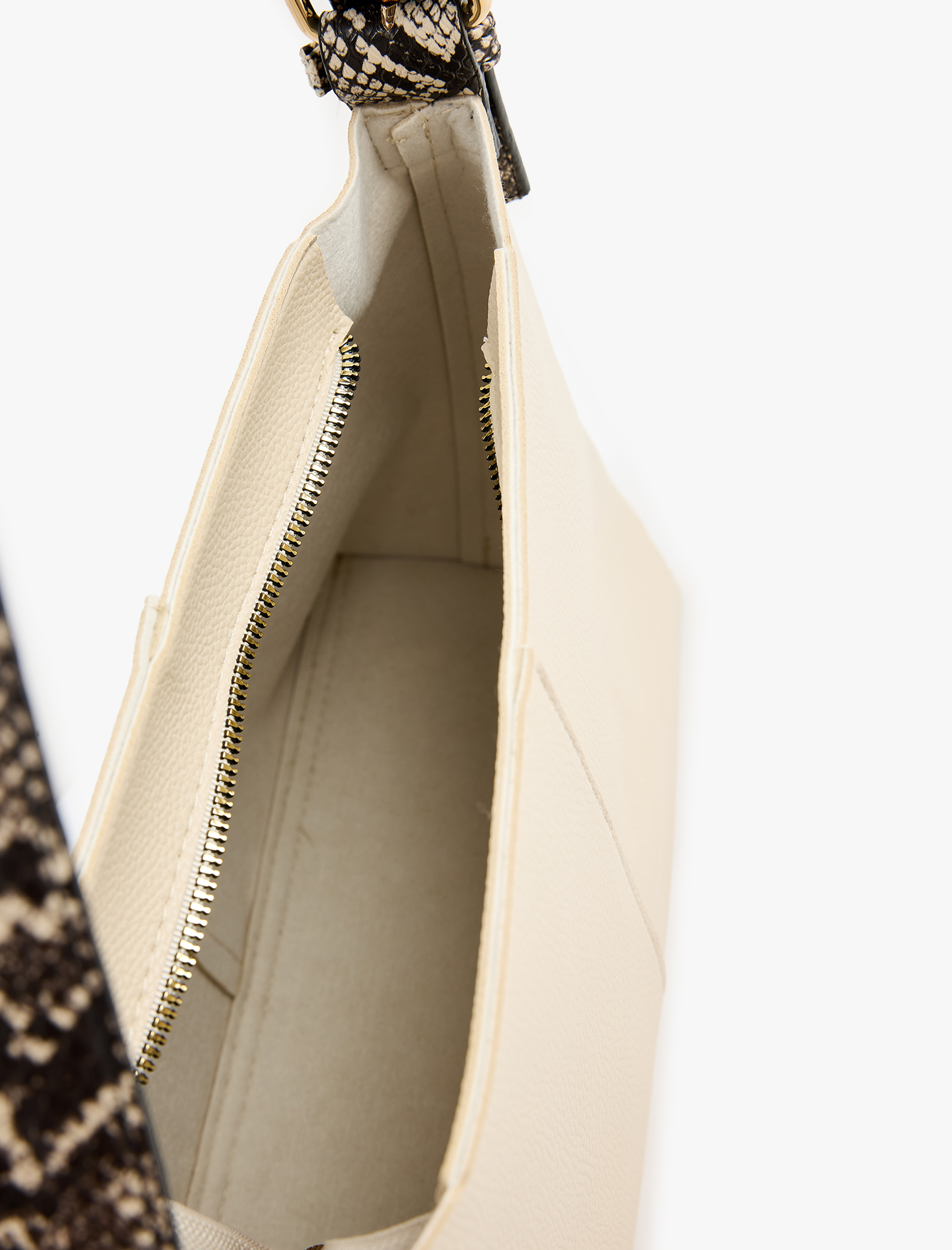  Kadın Suni Yılan Derisi Detaylı Fermuarlı Tote Çanta