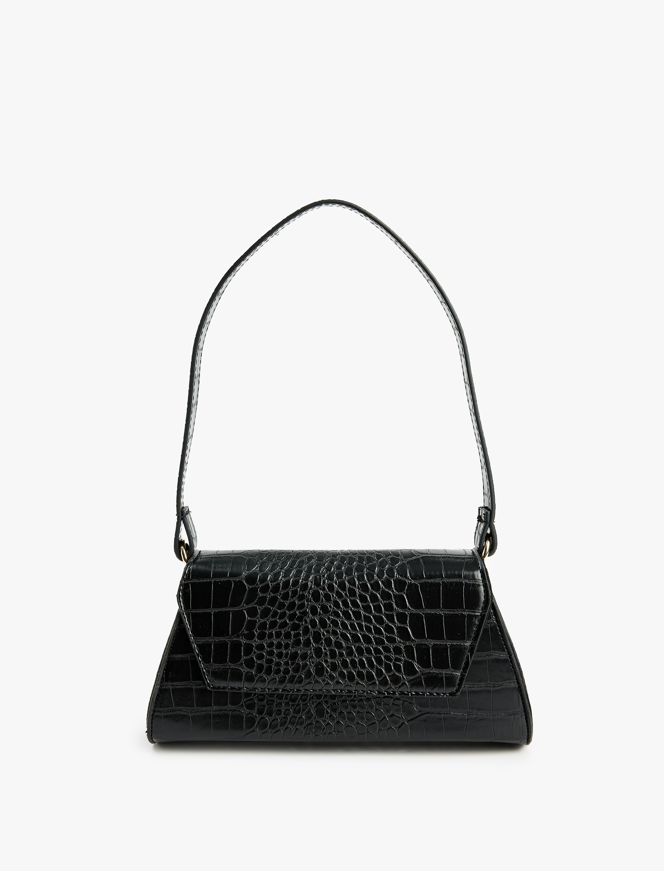  Kadın Timsah Derisi Görünümlü Kapaklı Askılı Omuz Çantası