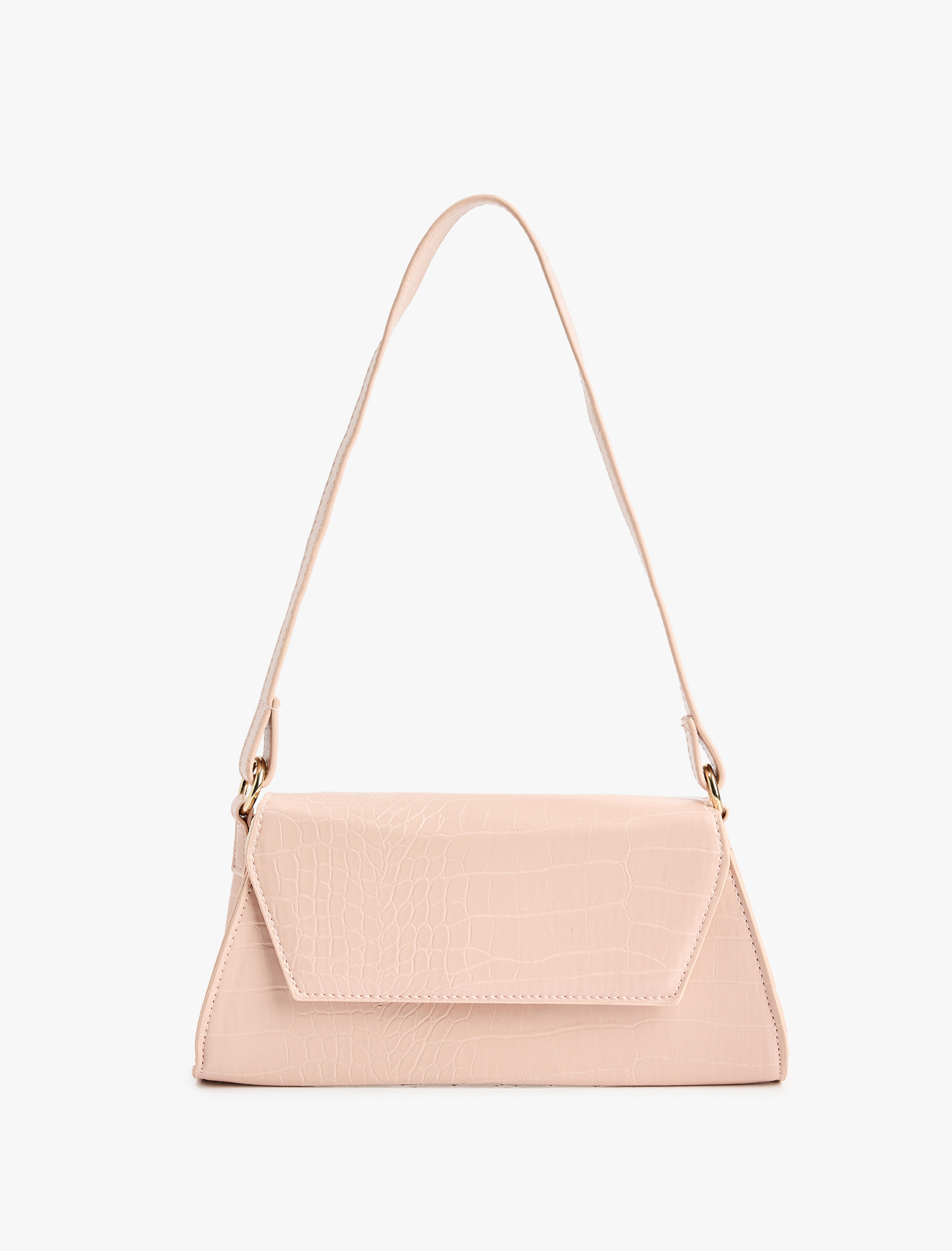  Kadın Timsah Derisi Görünümlü Kapaklı Askılı Omuz Çantası